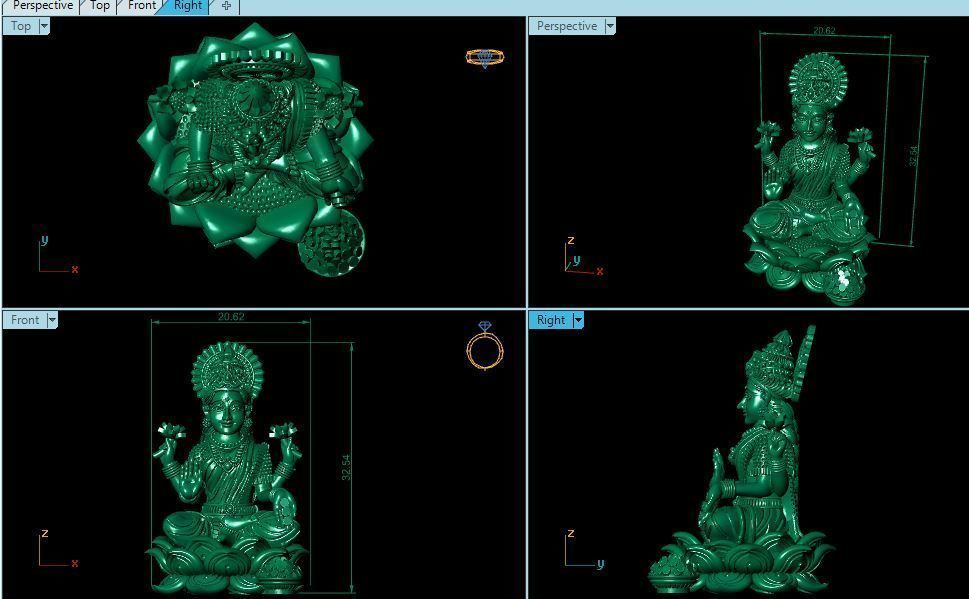 PENDANTS statue of lord lakshmi 3D print model_1