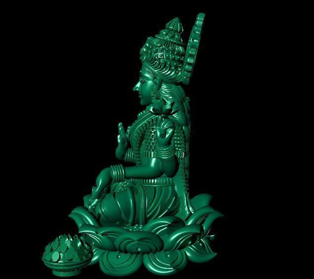 PENDANTS statue of lord lakshmi 3D print model_4