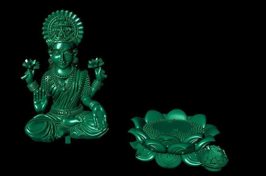 PENDANTS statue of lord lakshmi 3D print model_6