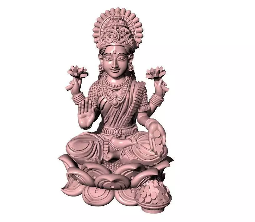 PENDANTS statue of lord lakshmi 3D print model_0