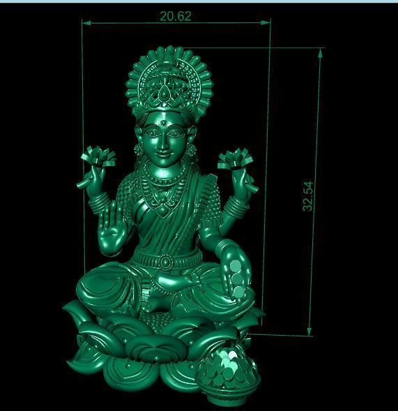 PENDANTS statue of lord lakshmi 3D print model_2