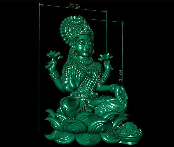 PENDANTS statue of lord lakshmi 3D print model_5