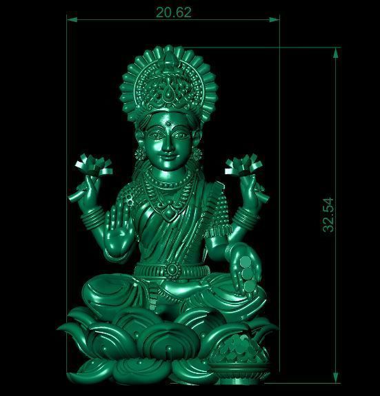 PENDANTS statue of lord lakshmi 3D print model_3