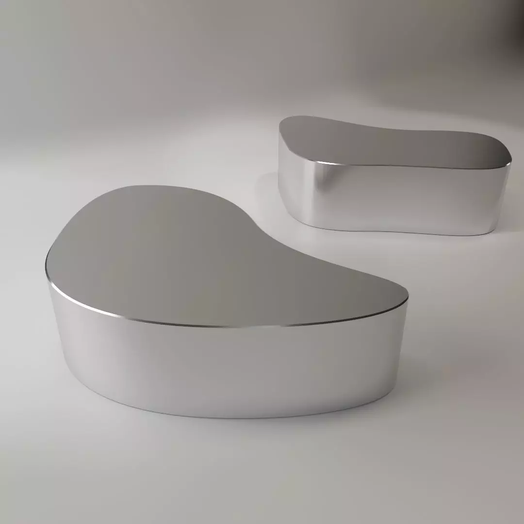 Stainless steel coffee table Free low-poly 3D model