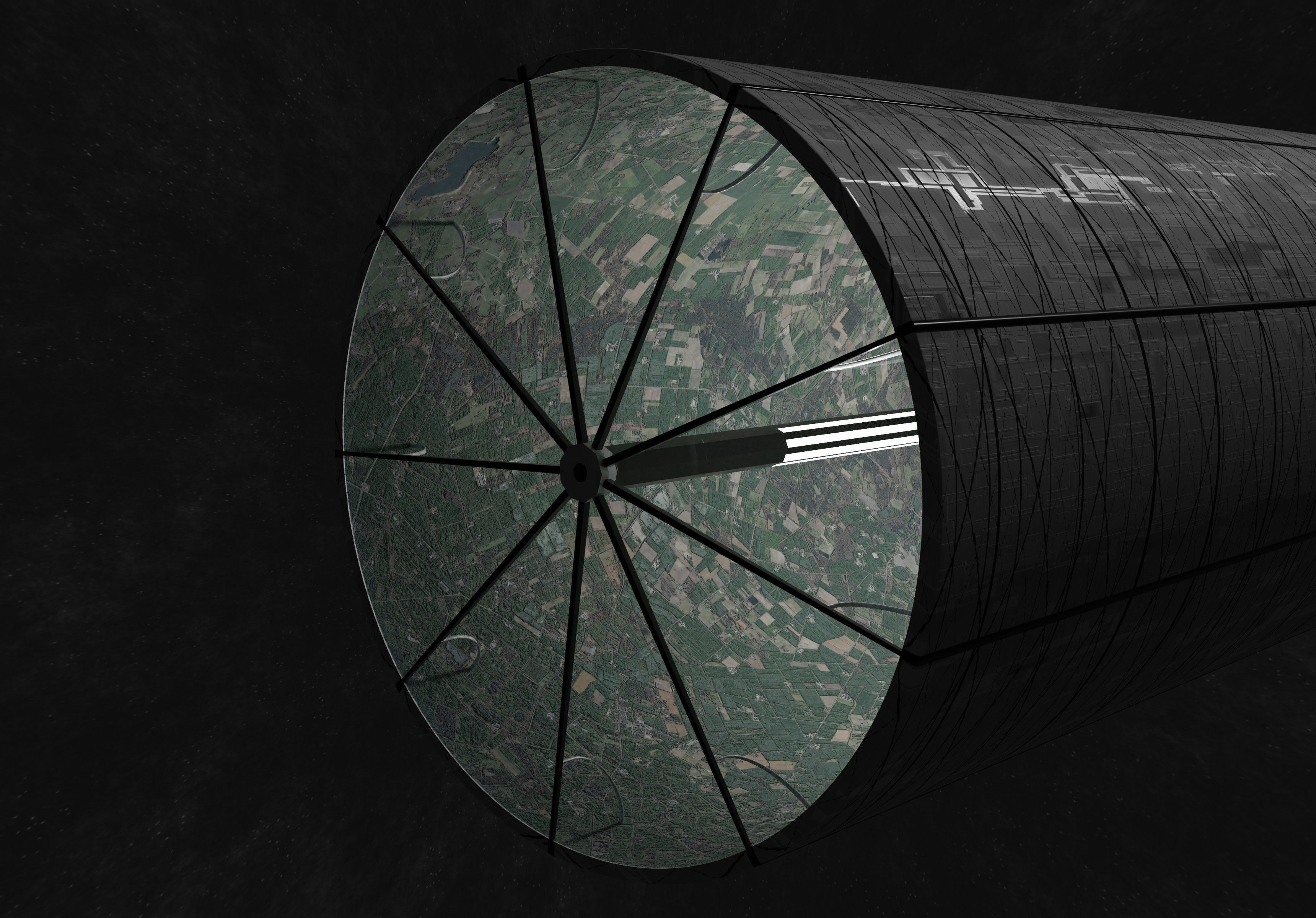 O Neill cylinder 1  Low-poly 3D model_9