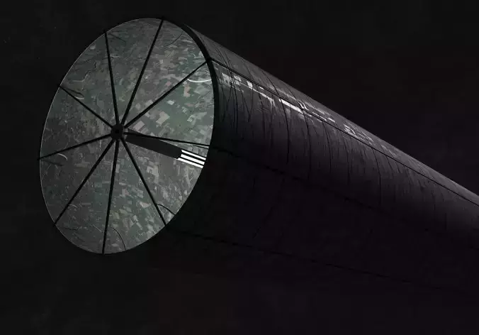 O Neill cylinder 1  Low-poly 3D model