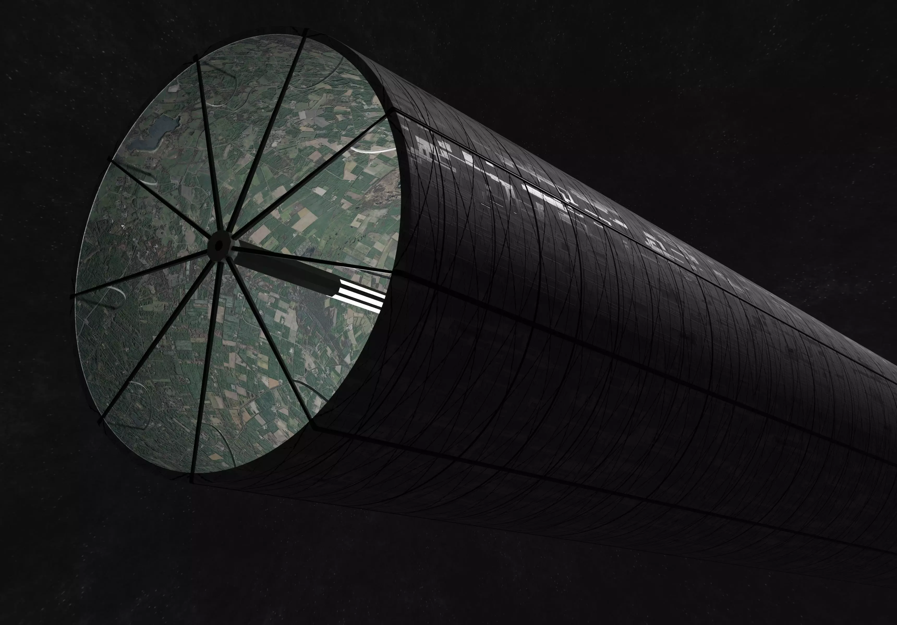 O Neill cylinder 1  Low-poly 3D model_0