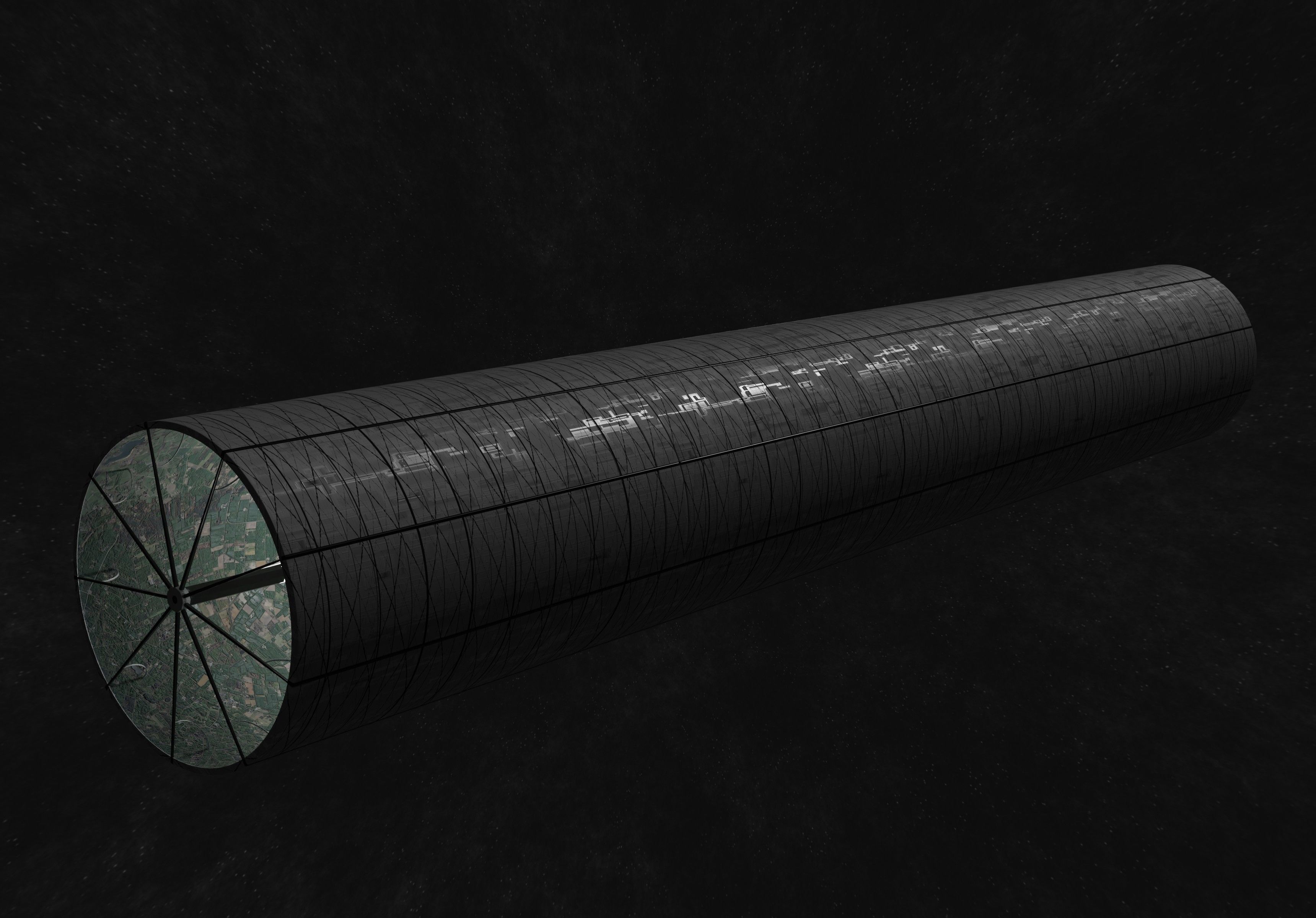 O Neill cylinder 1  Low-poly 3D model_2