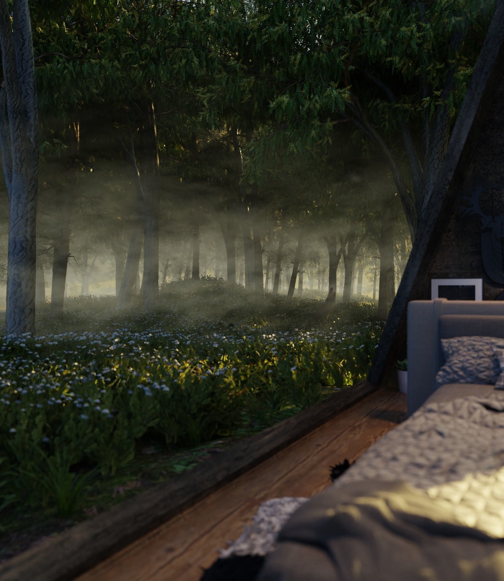 Nature Bedroom 3D model_1