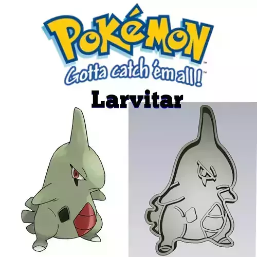 Pokemon Larvitar Cookie Cutter Stamp Cake Decorating  3D model