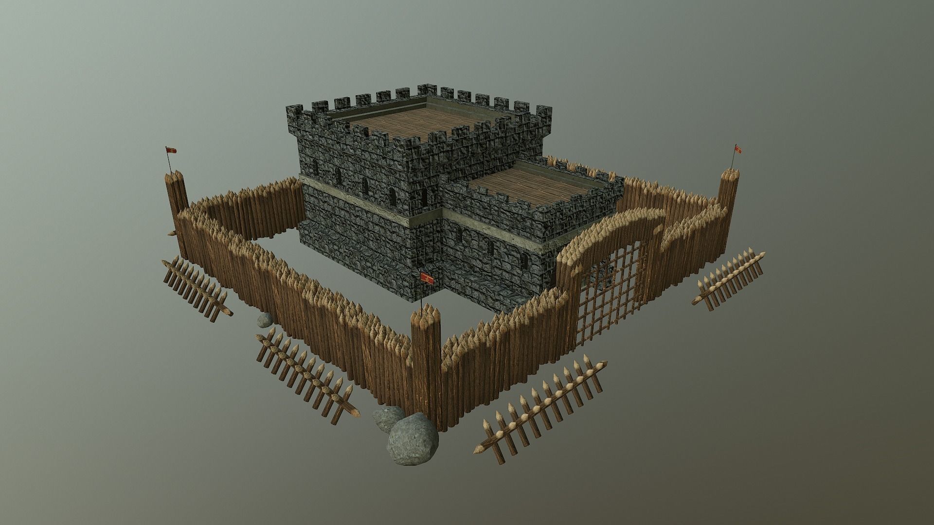 Medieval Castle Level 1  3D model_37