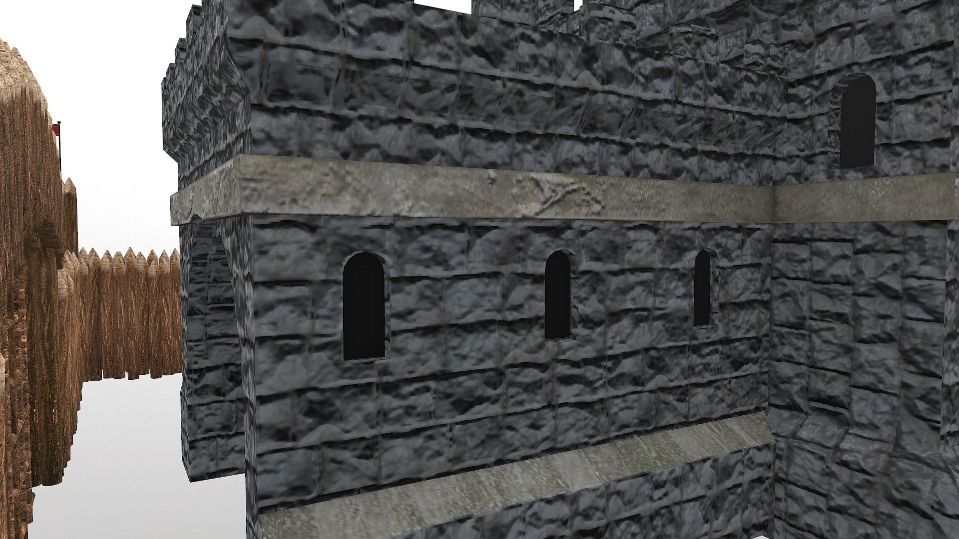 Medieval Castle Level 1  3D model_16