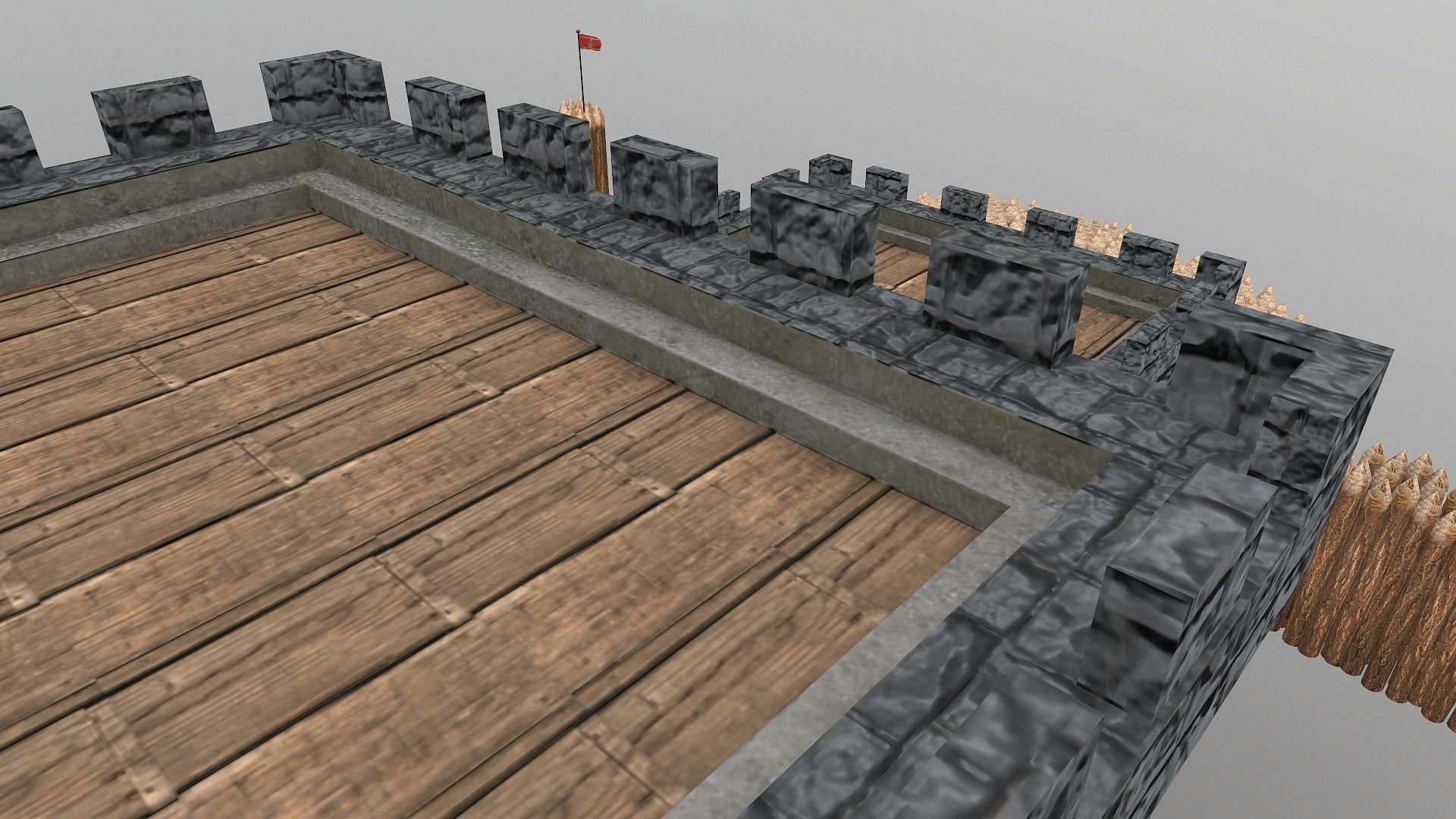 Medieval Castle Level 1  3D model_14