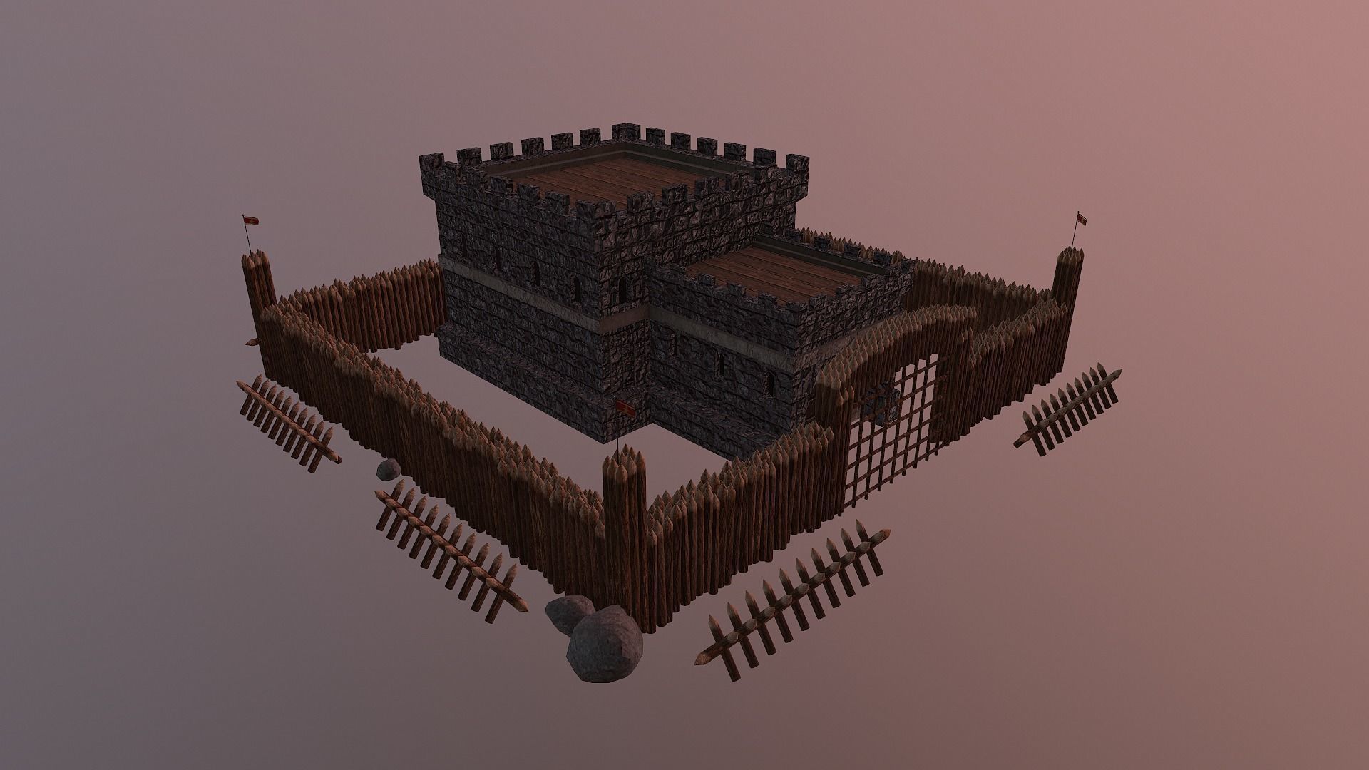 Medieval Castle Level 1  3D model_28