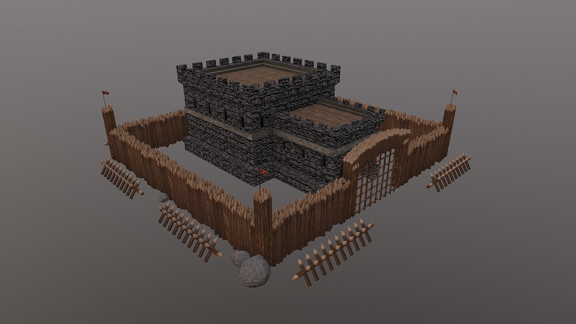 Medieval Castle Level 1  3D model_29