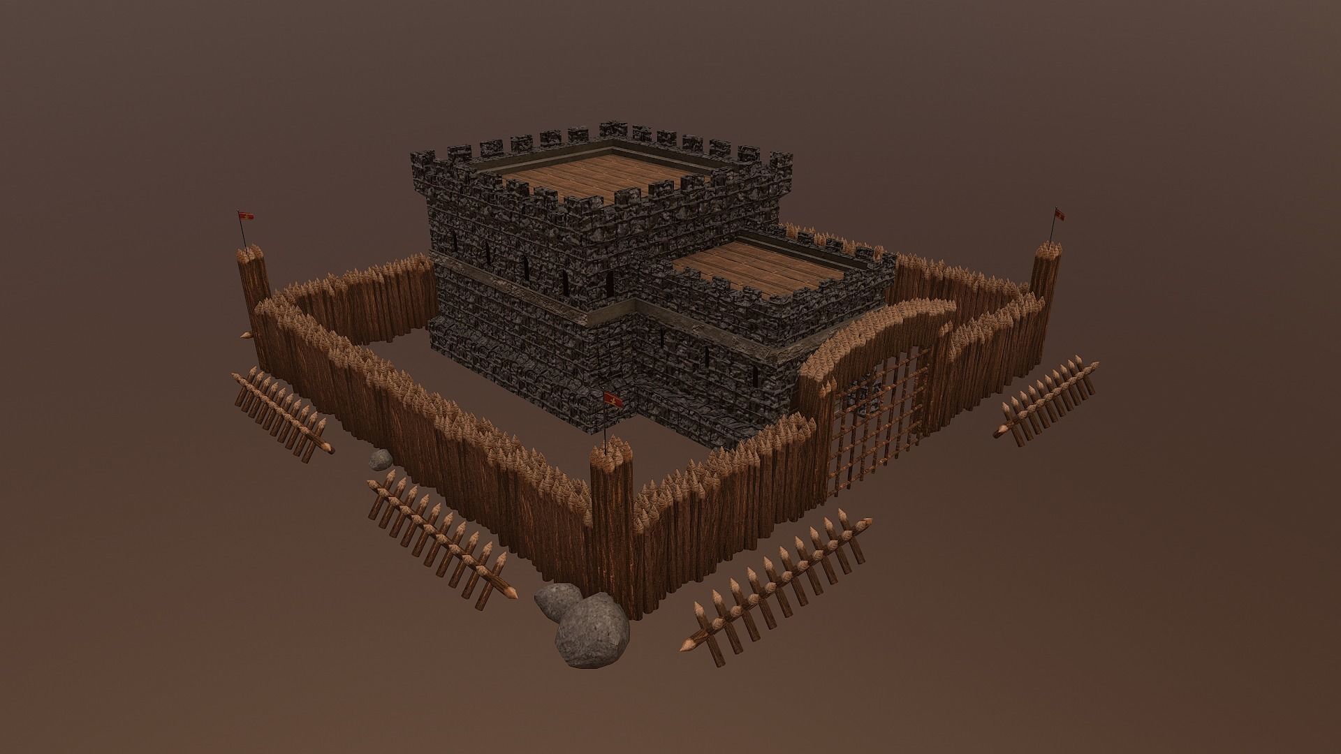 Medieval Castle Level 1  3D model_25