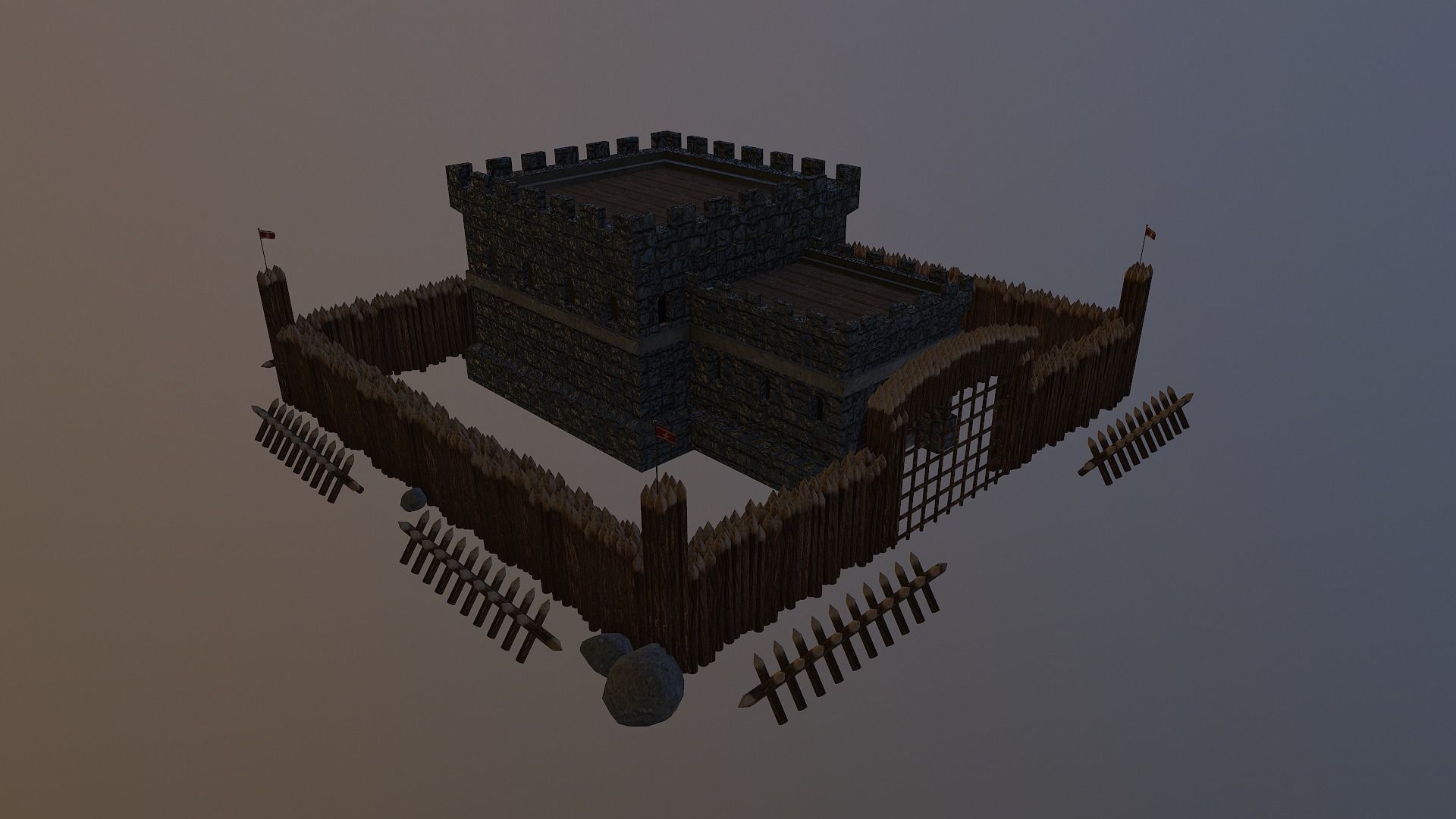 Medieval Castle Level 1  3D model_27