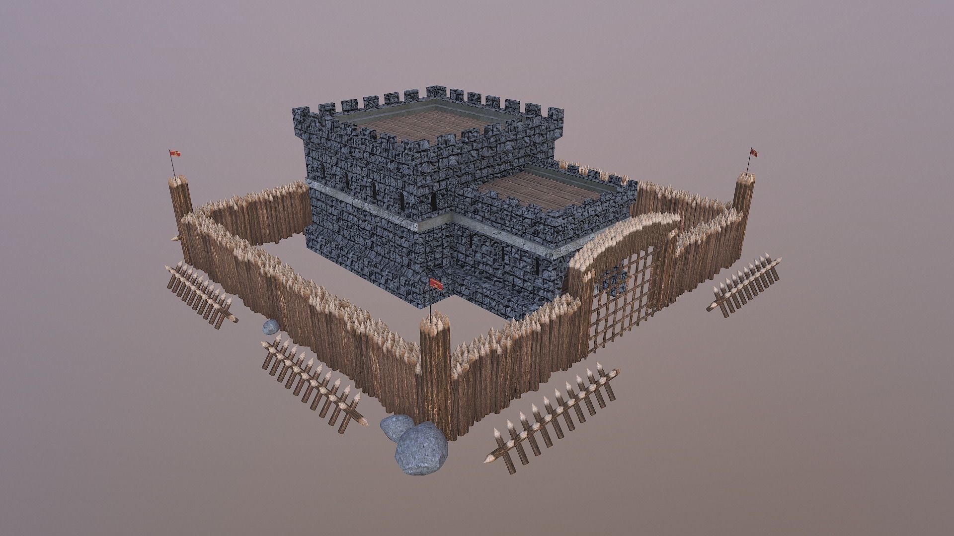 Medieval Castle Level 1  3D model_22