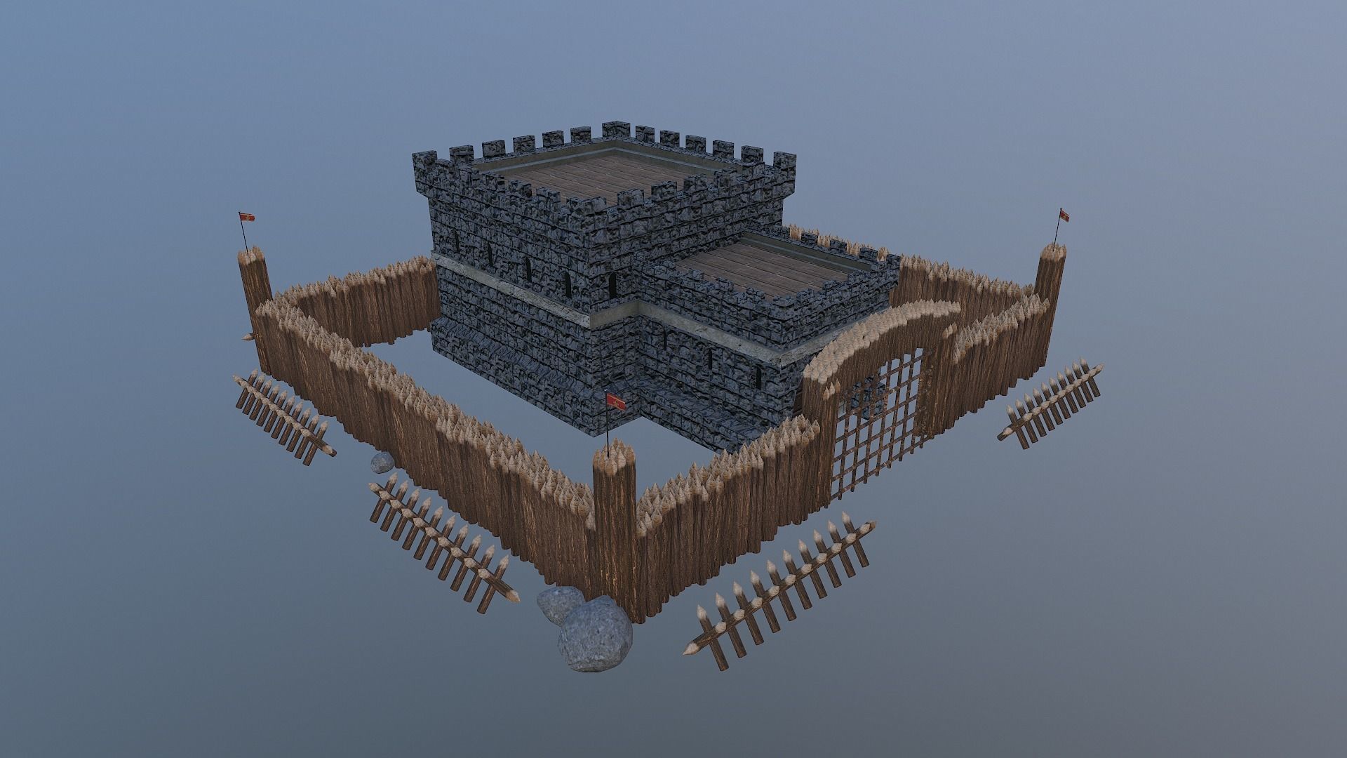 Medieval Castle Level 1  3D model_24