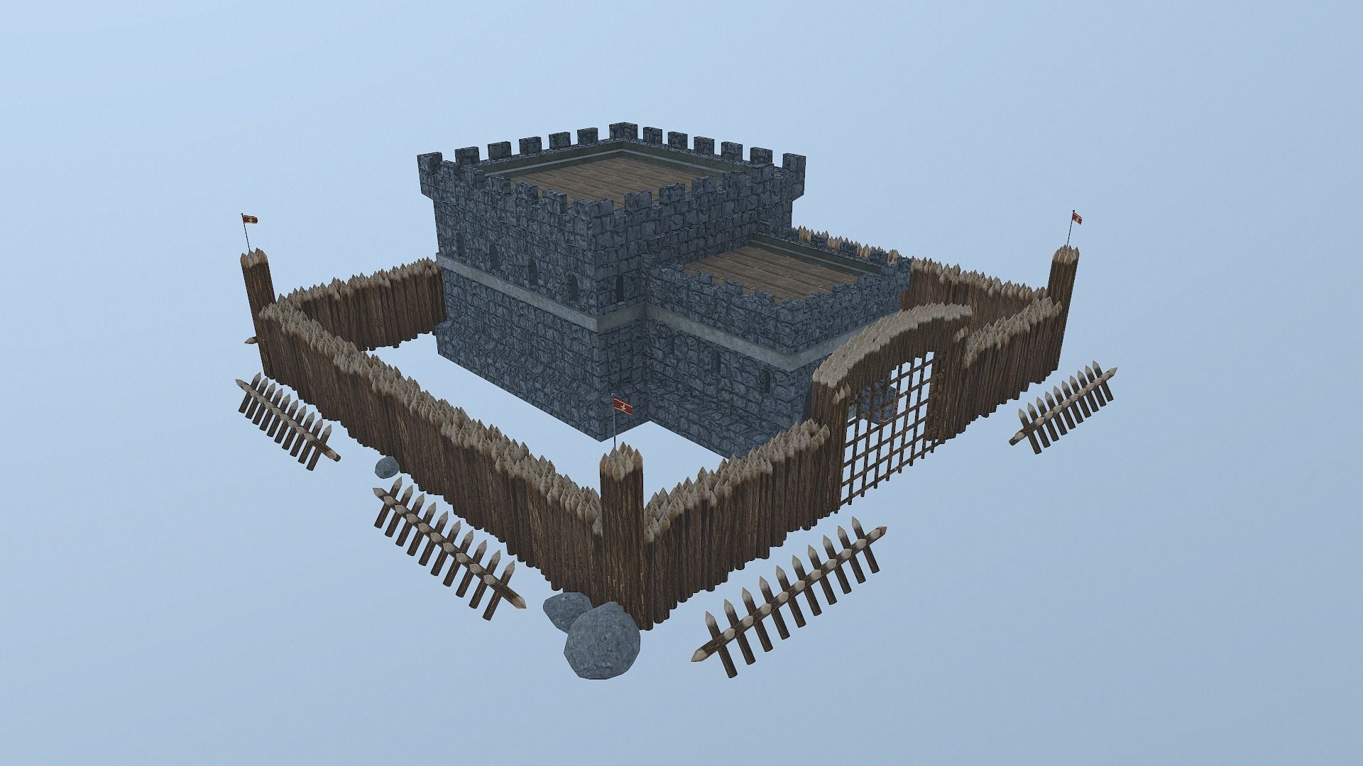 Medieval Castle Level 1  3D model_21