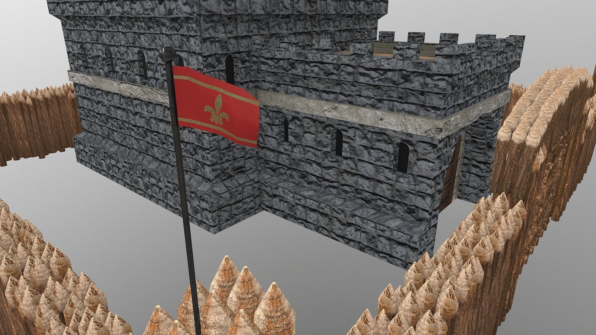 Medieval Castle Level 1  3D model_12