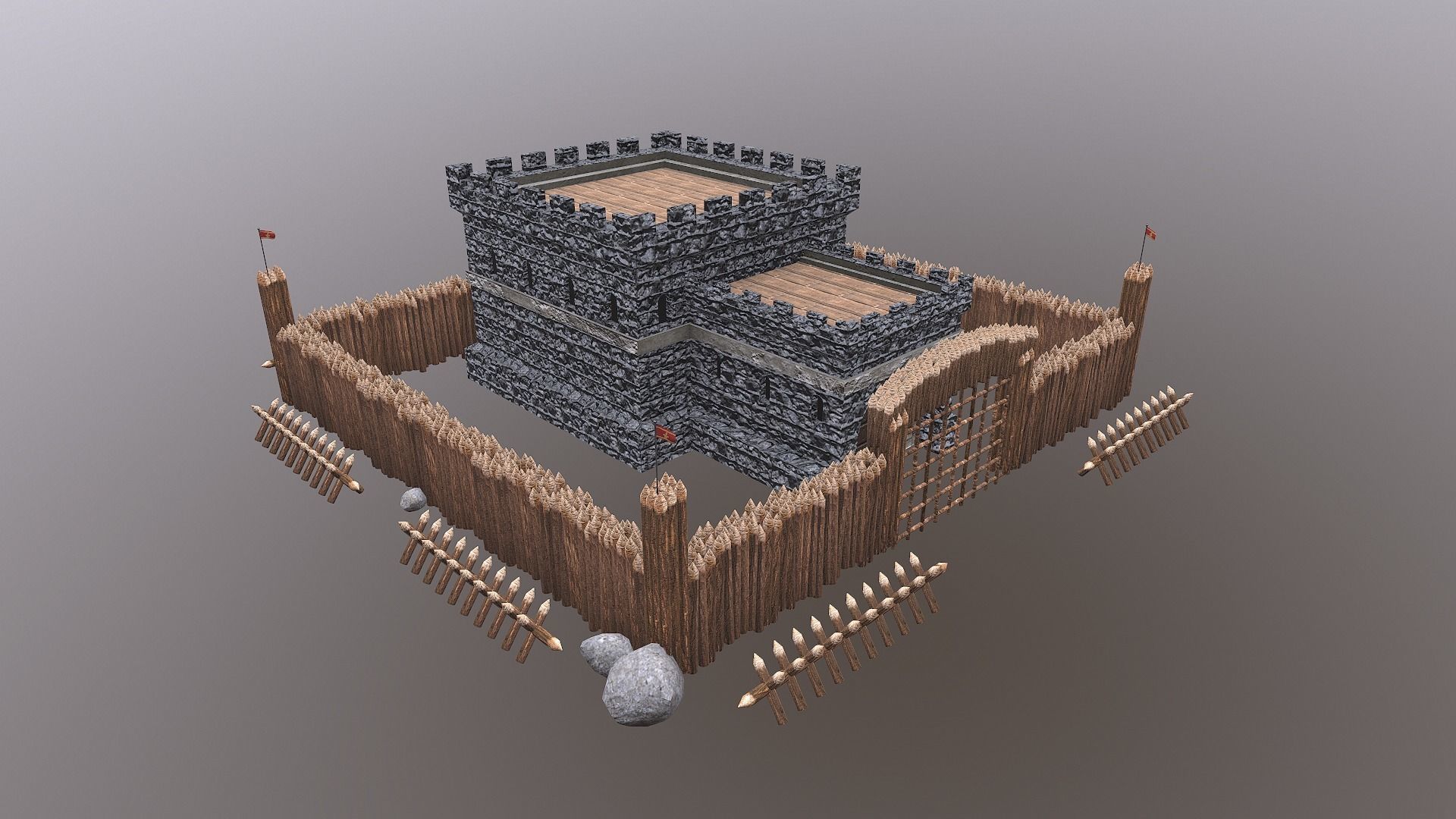 Medieval Castle Level 1  3D model_23