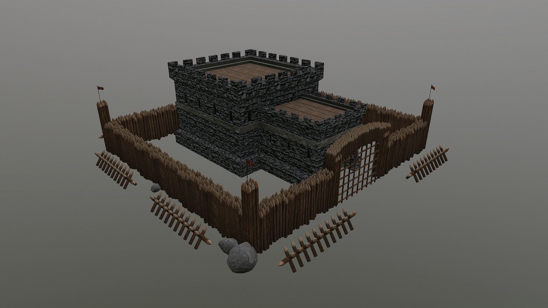 Medieval Castle Level 1  3D model_36
