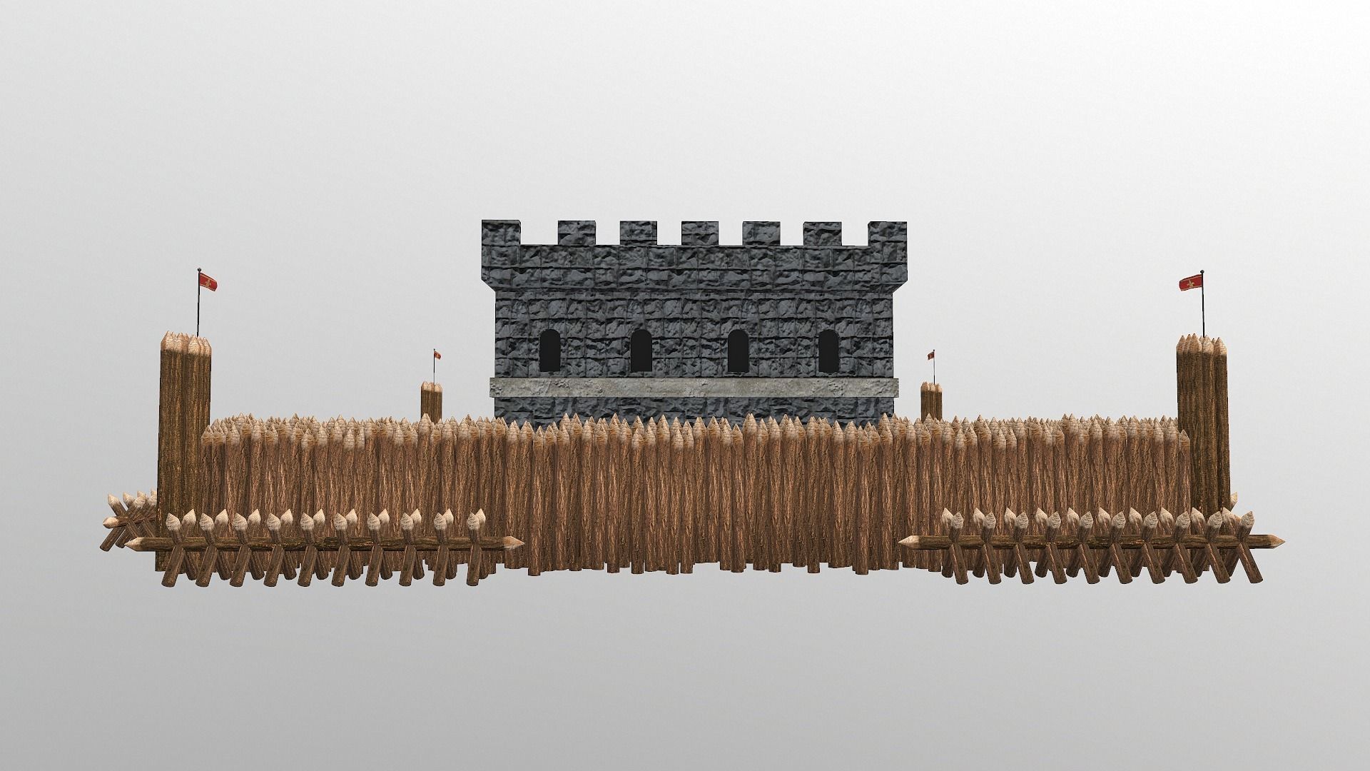 Medieval Castle Level 1  3D model_5