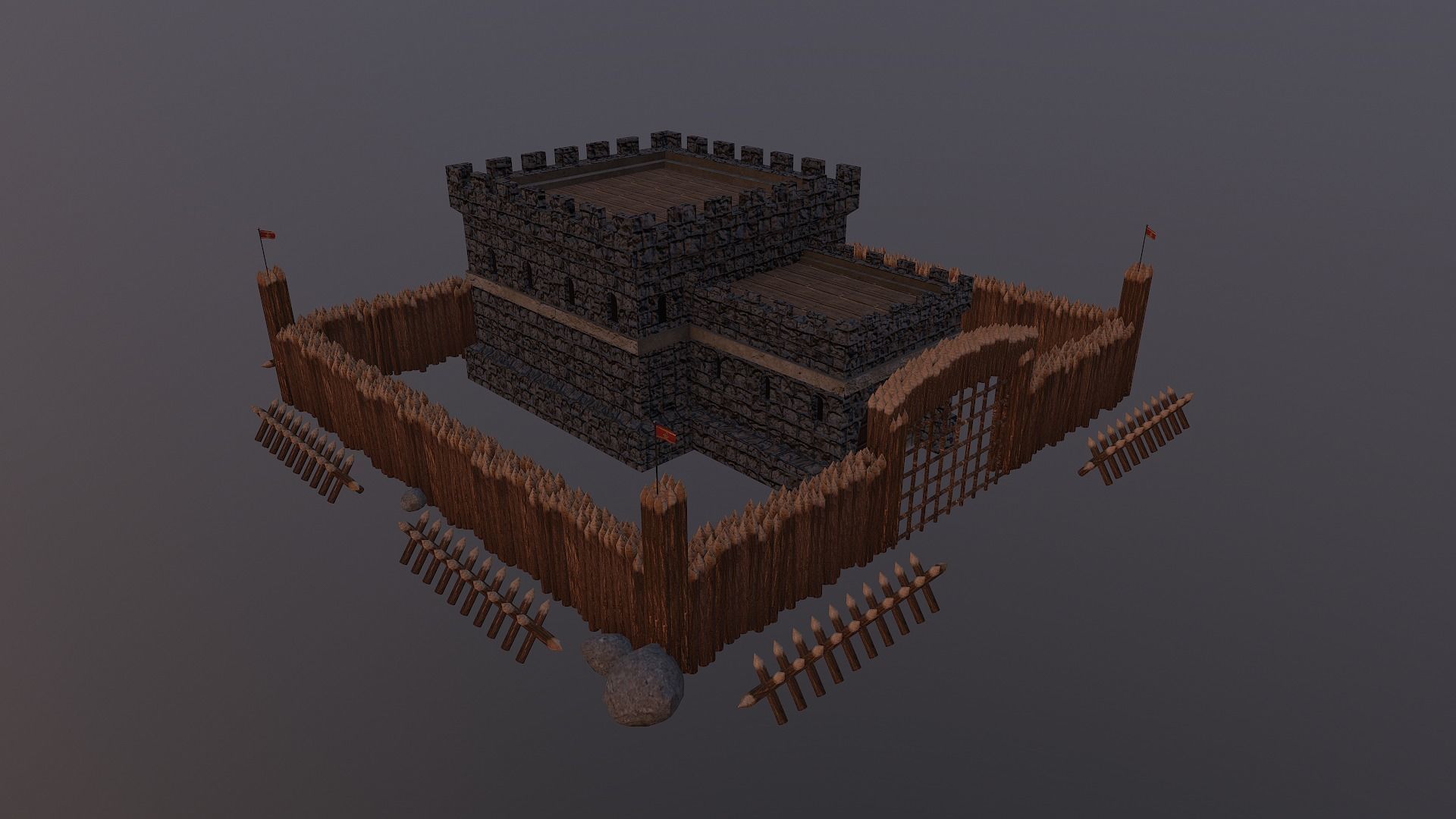 Medieval Castle Level 1  3D model_19