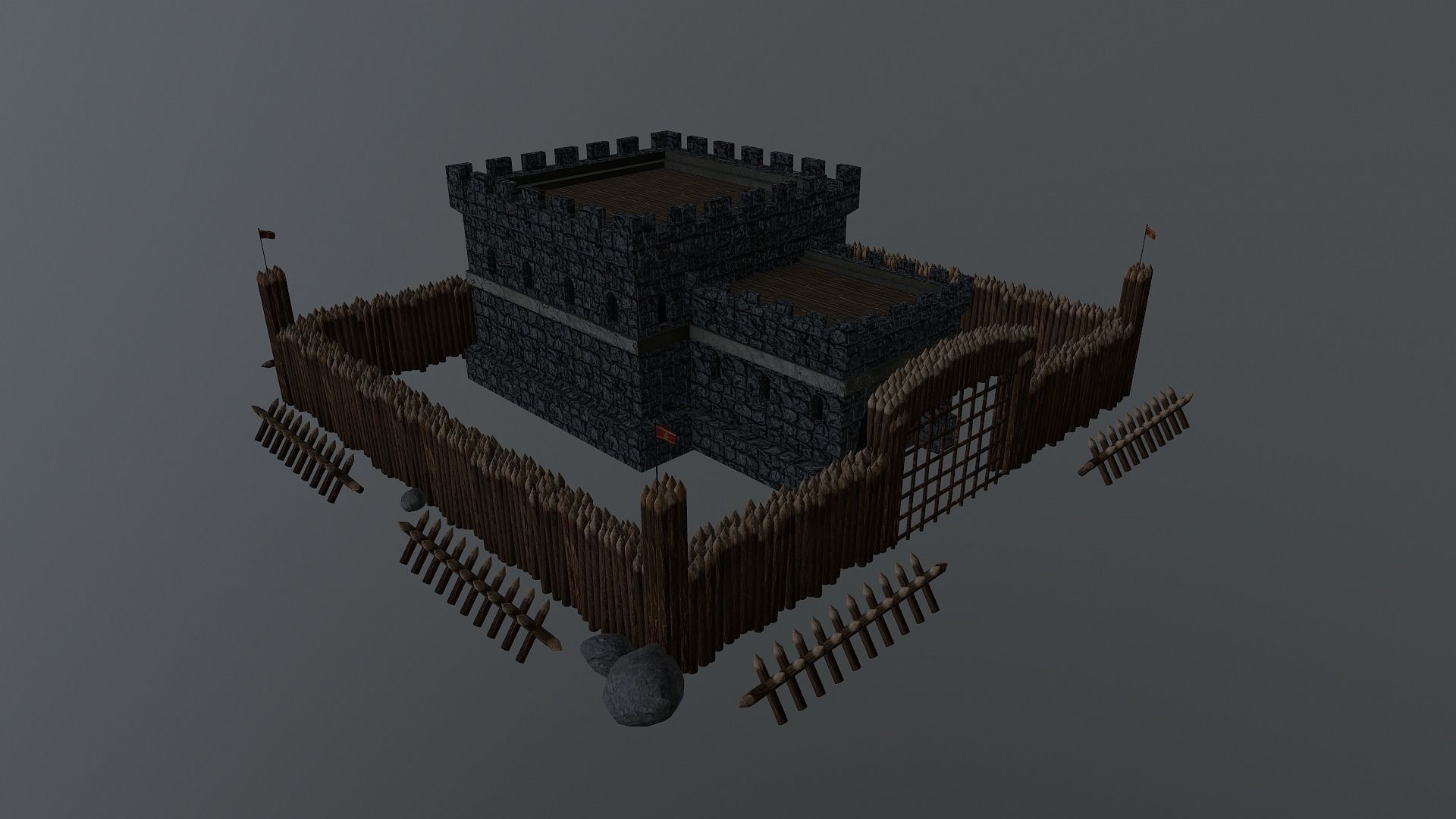 Medieval Castle Level 1  3D model_38