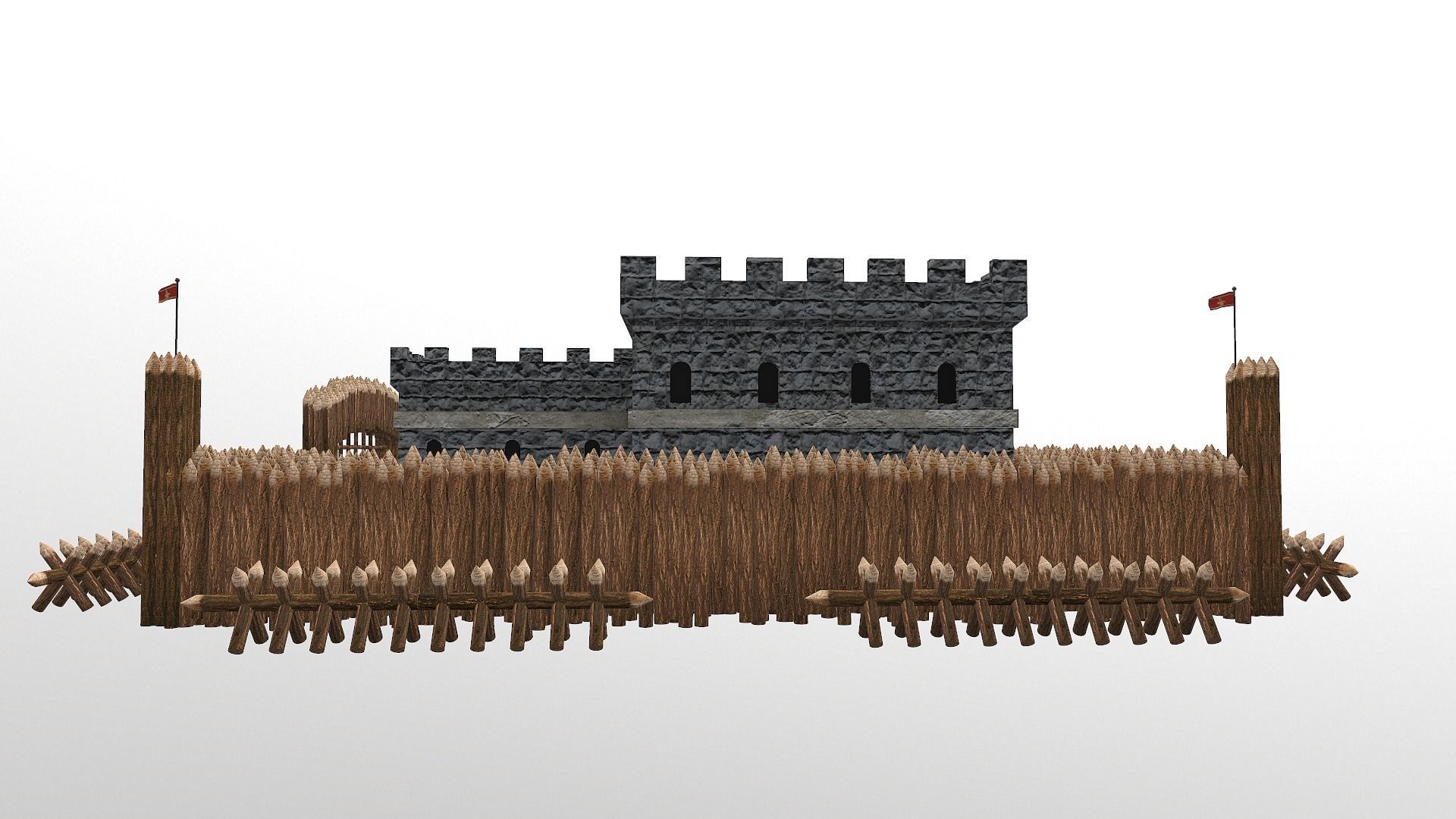 Medieval Castle Level 1  3D model_6