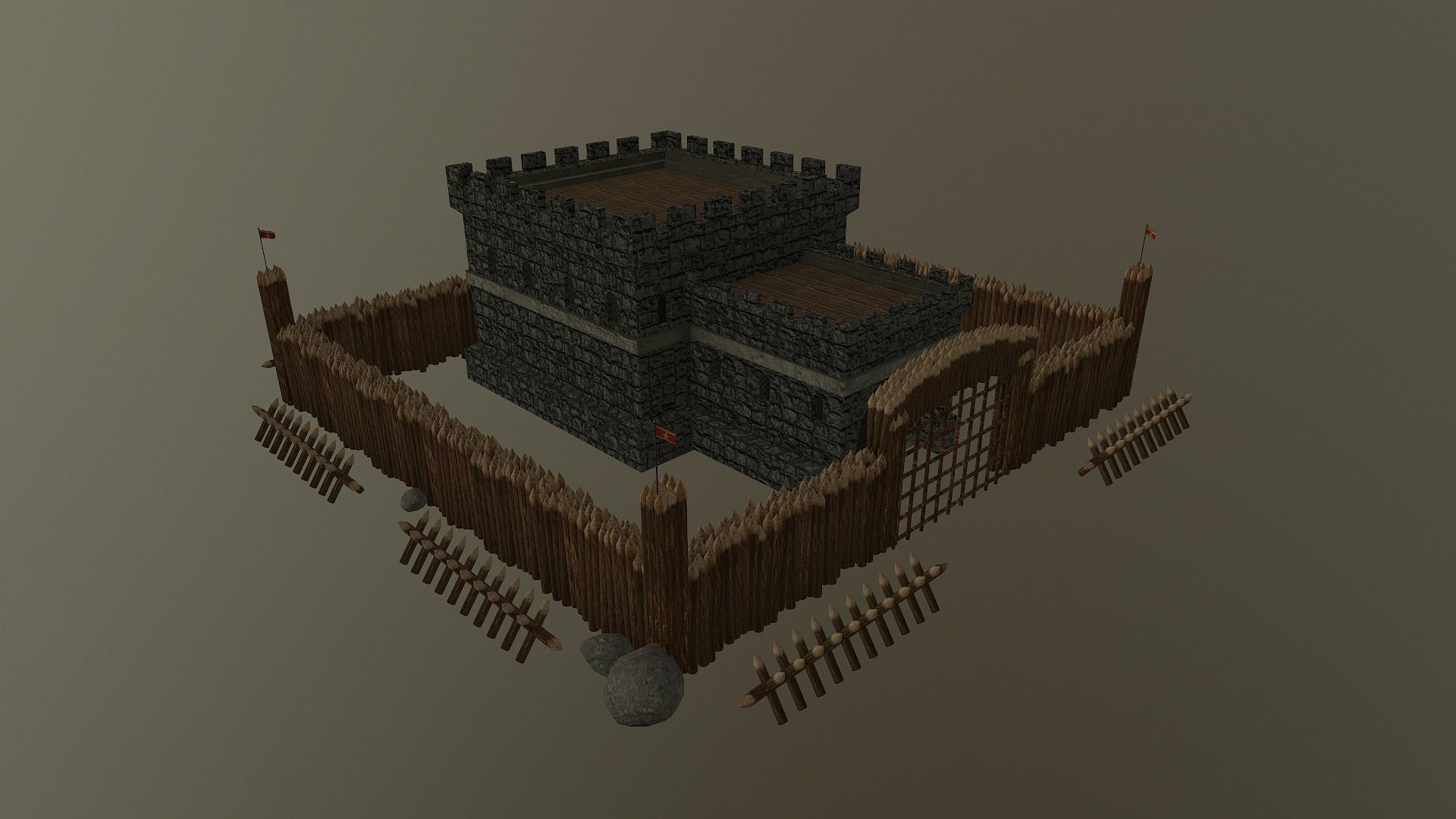 Medieval Castle Level 1  3D model_20