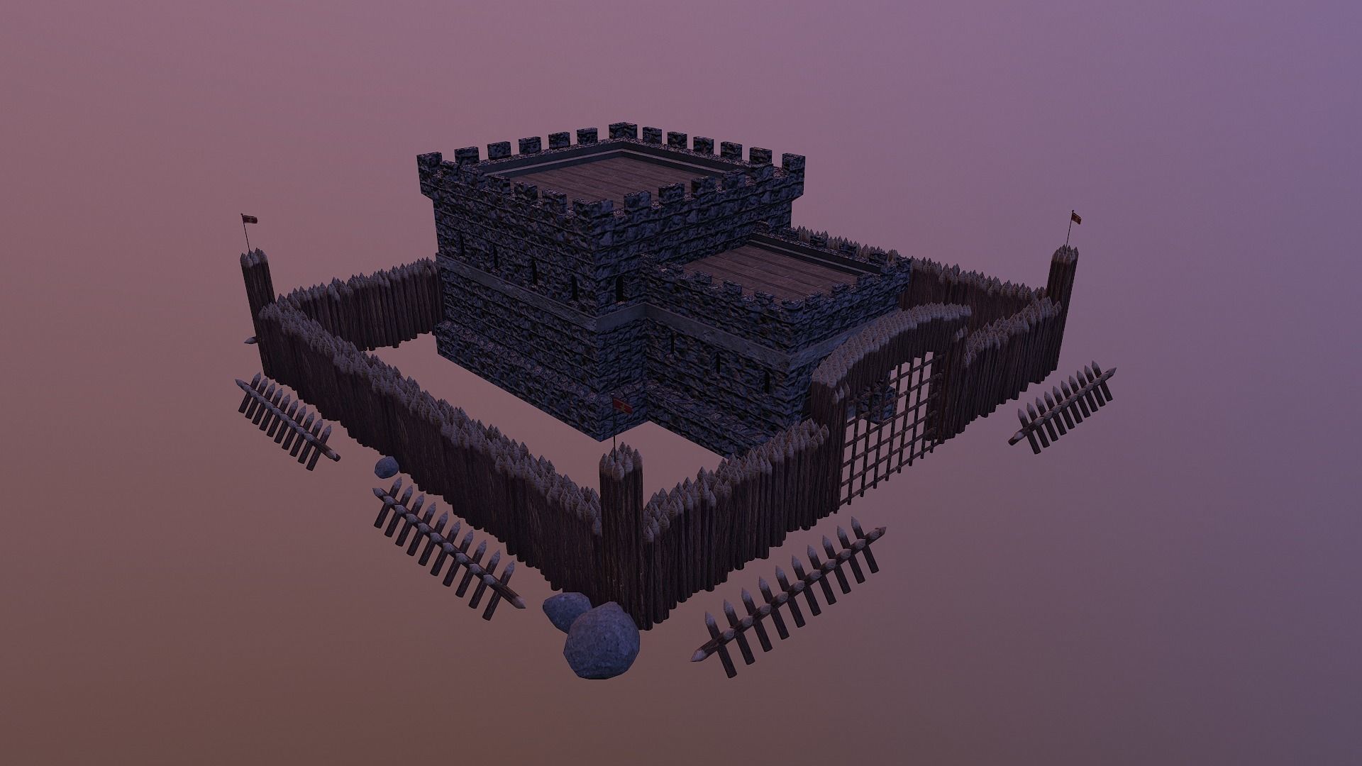 Medieval Castle Level 1  3D model_31