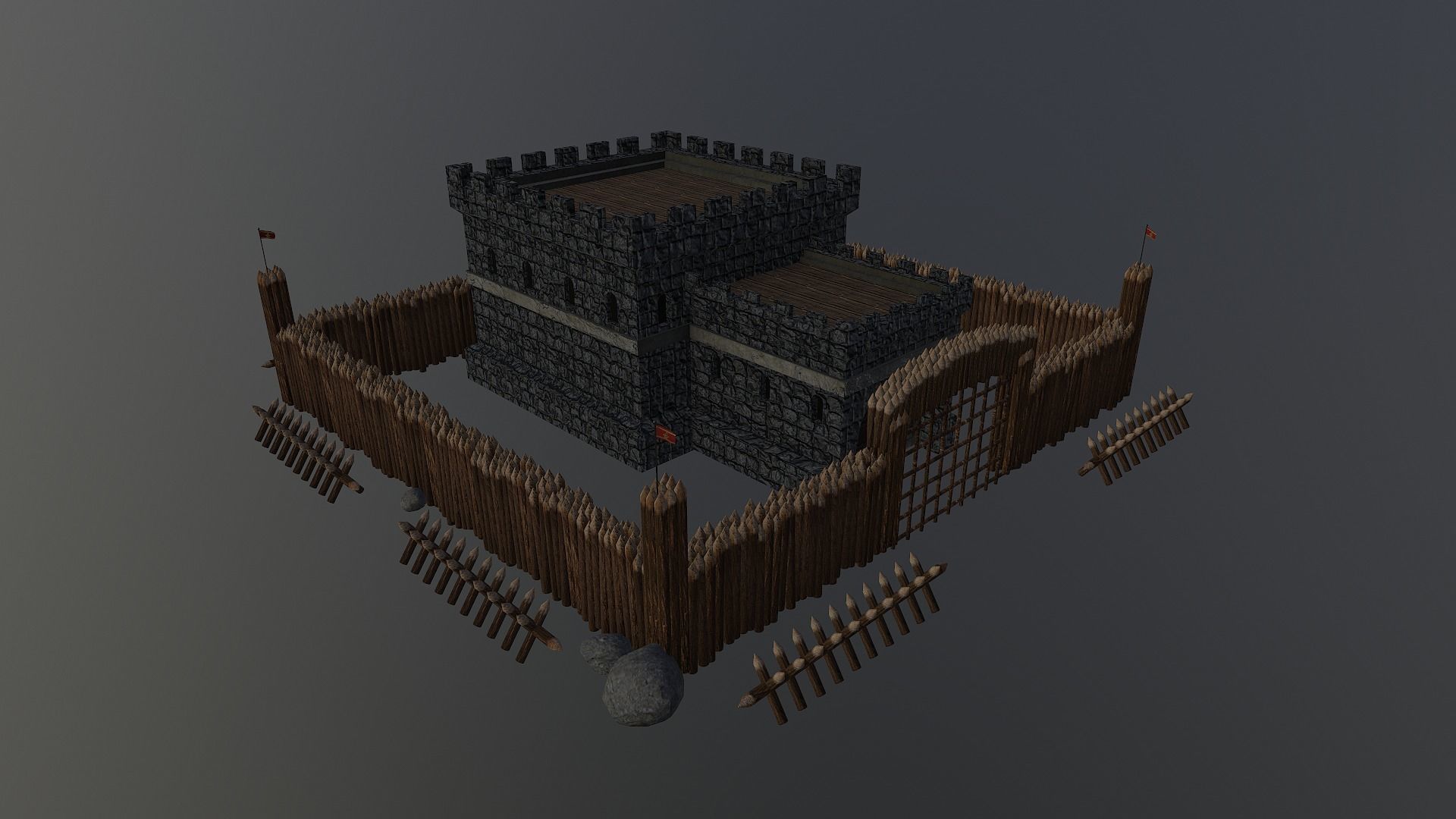 Medieval Castle Level 1  3D model_33