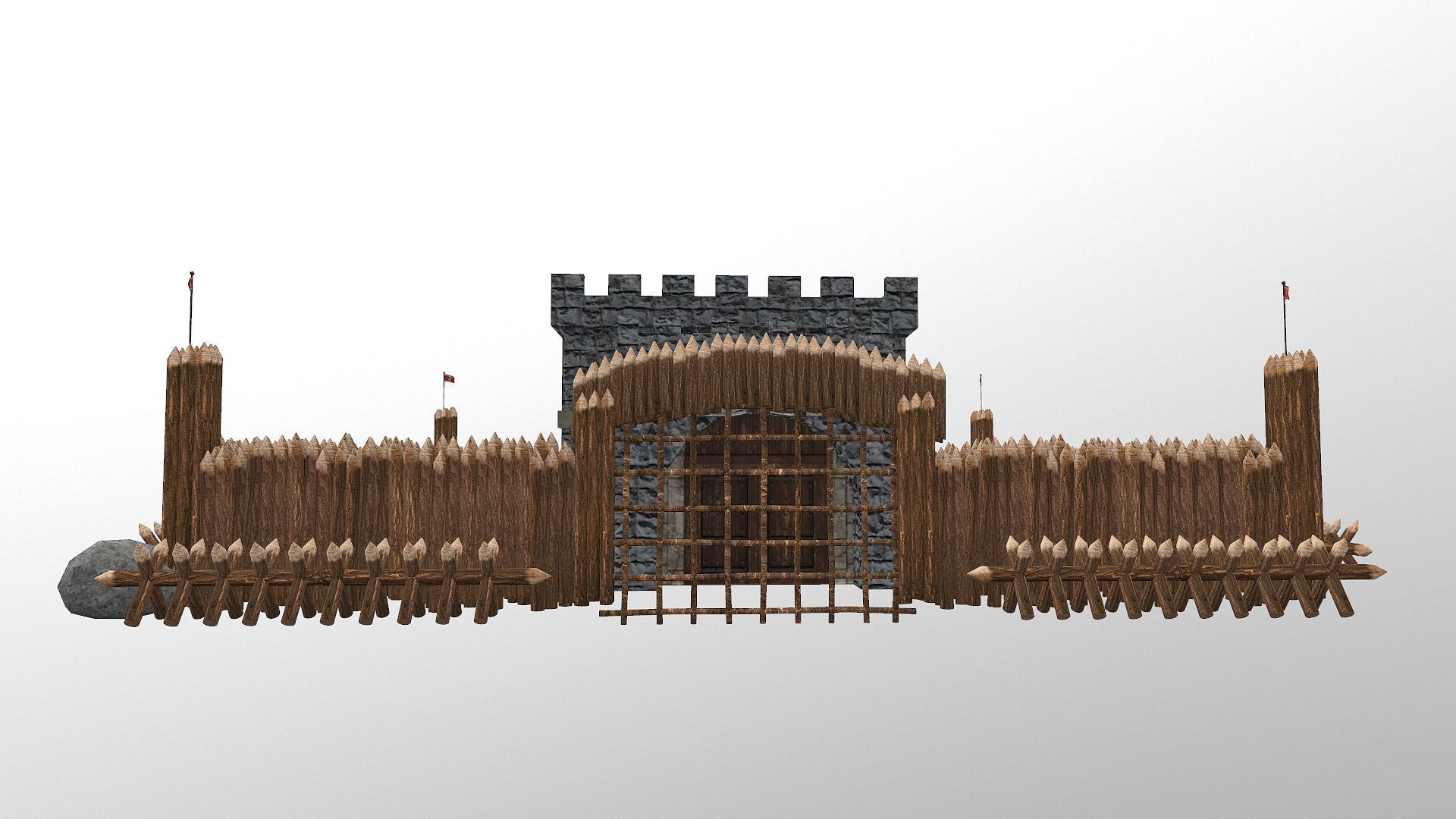 Medieval Castle Level 1  3D model_3