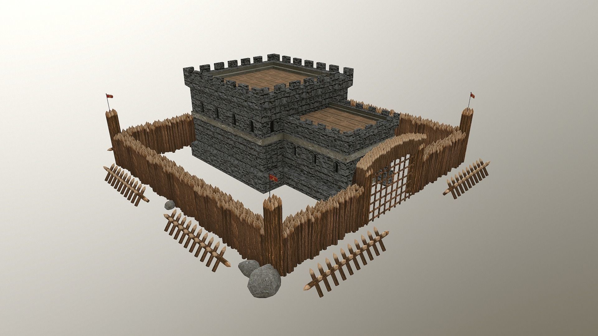 Medieval Castle Level 1  3D model_30
