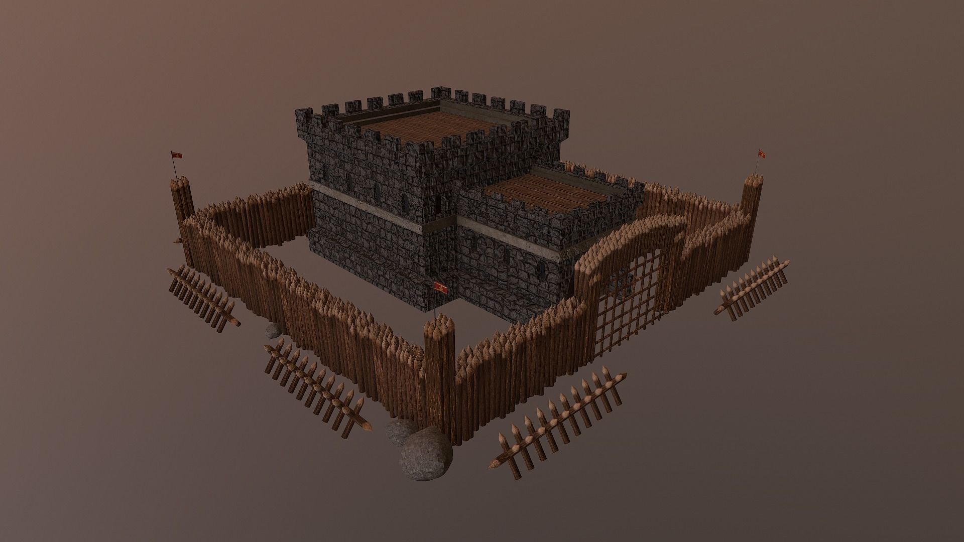 Medieval Castle Level 1  3D model_32