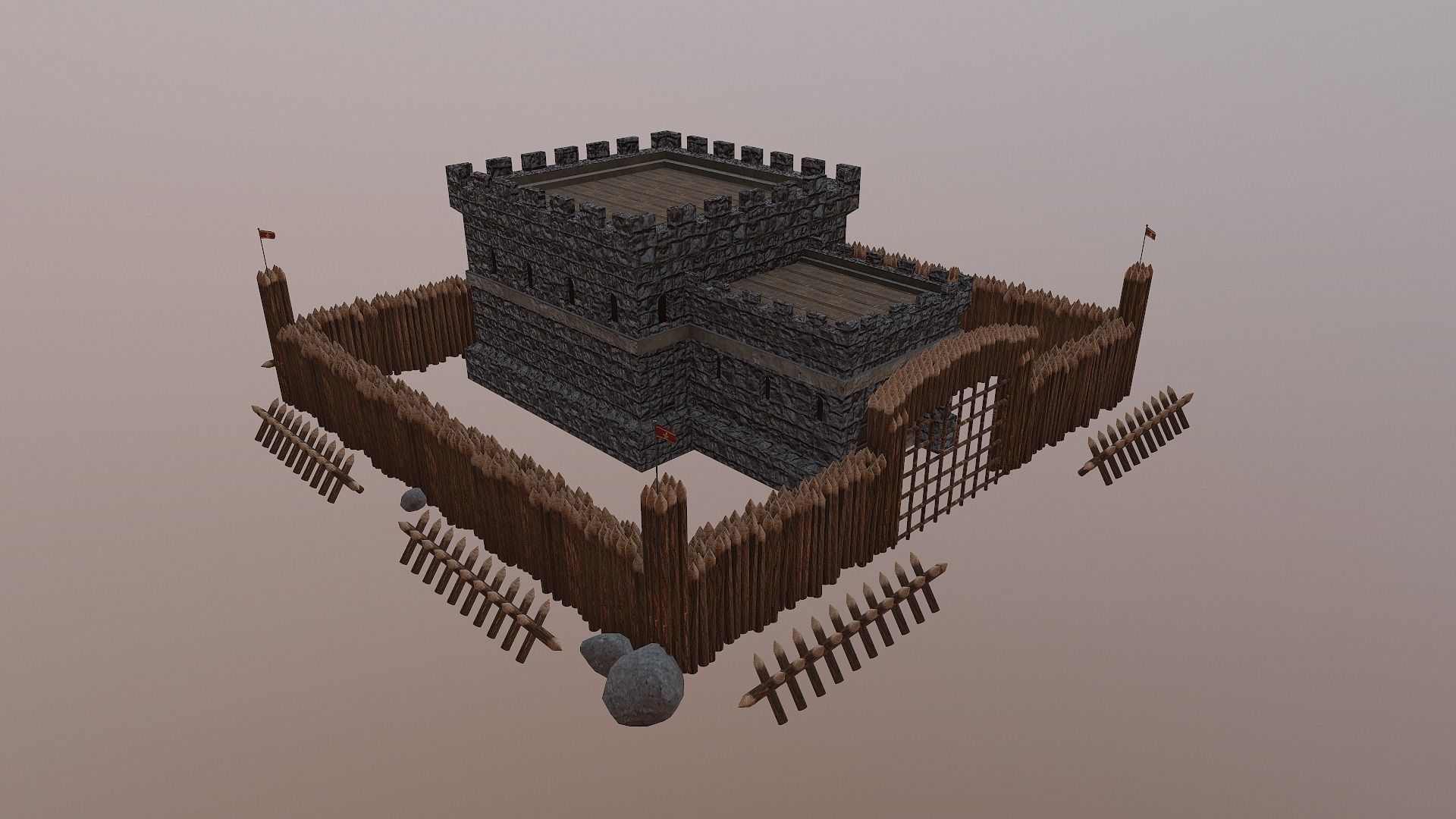 Medieval Castle Level 1  3D model_34