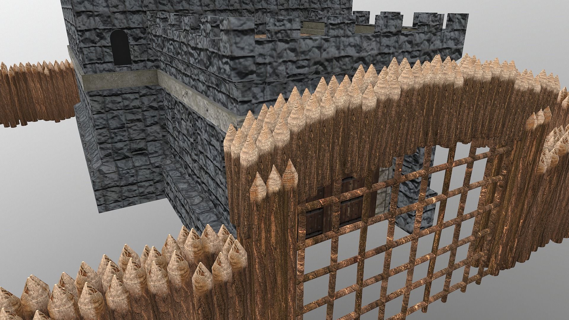 Medieval Castle Level 1  3D model_8