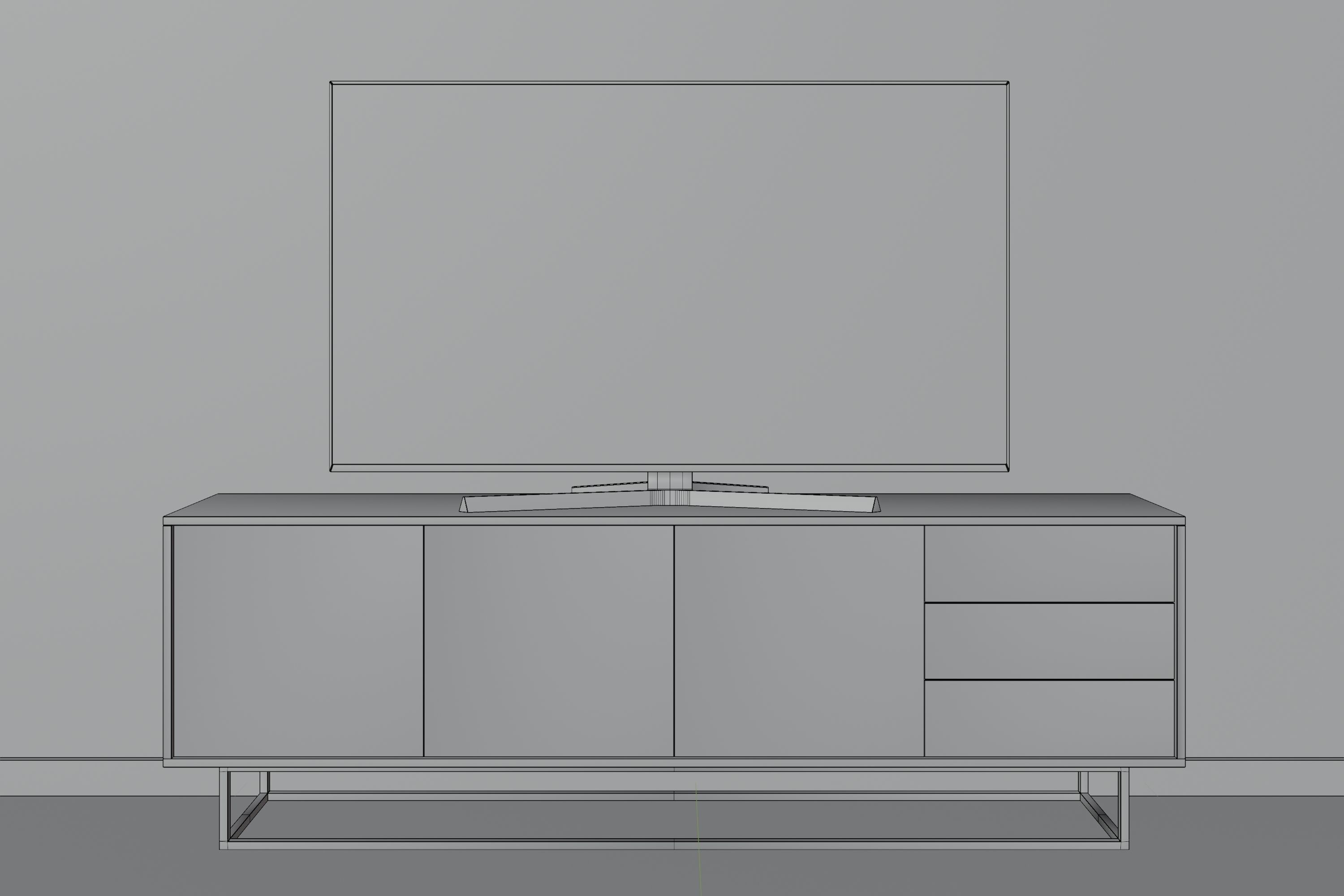 Set of TVs Low-poly 3D model_9