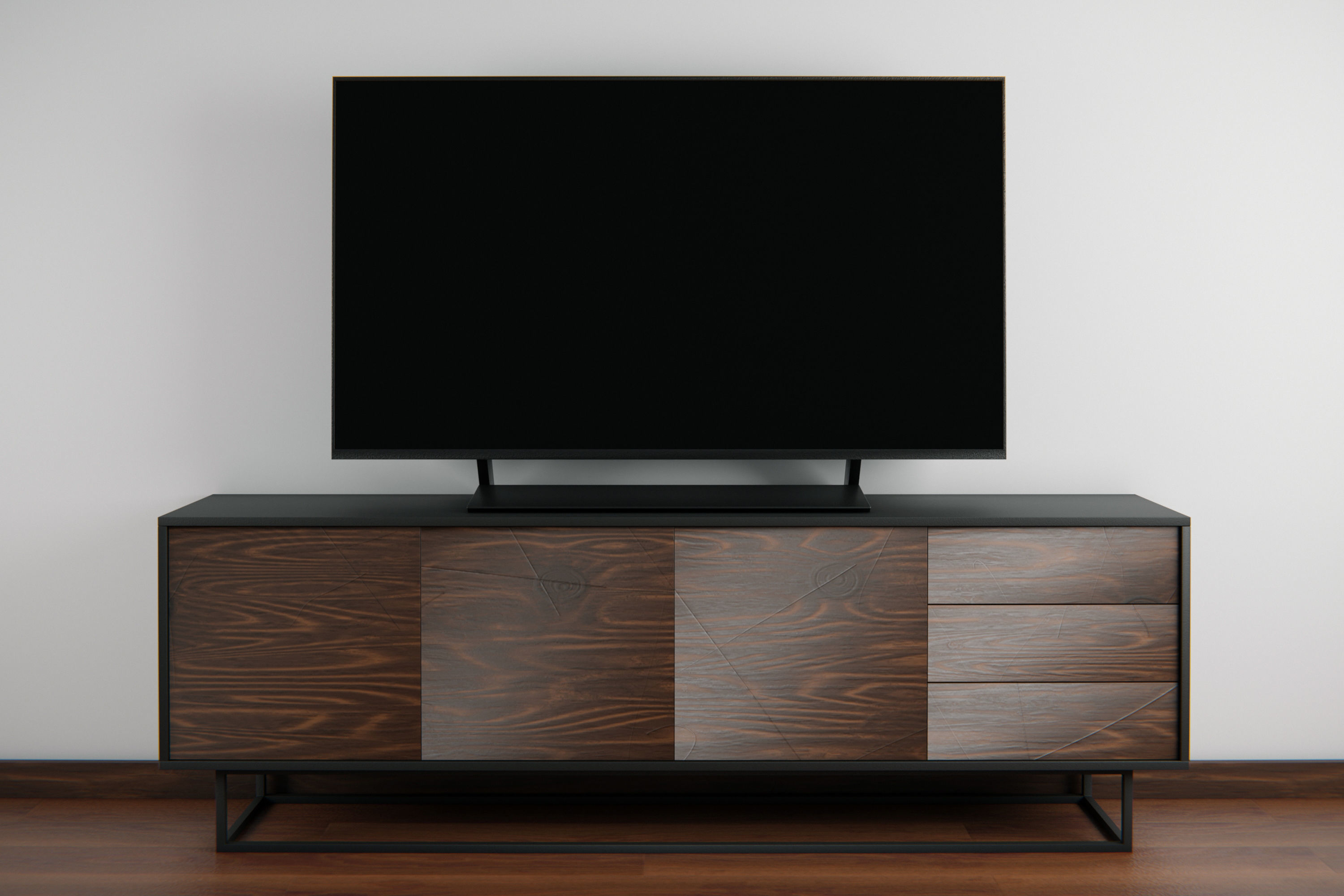 Set of TVs Low-poly 3D model_3