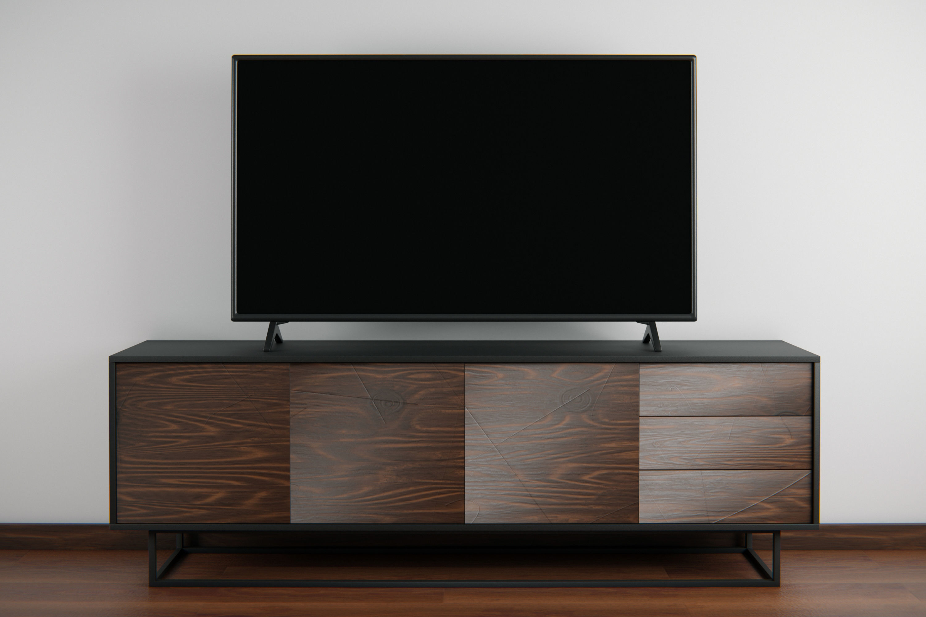 Set of TVs Low-poly 3D model_1