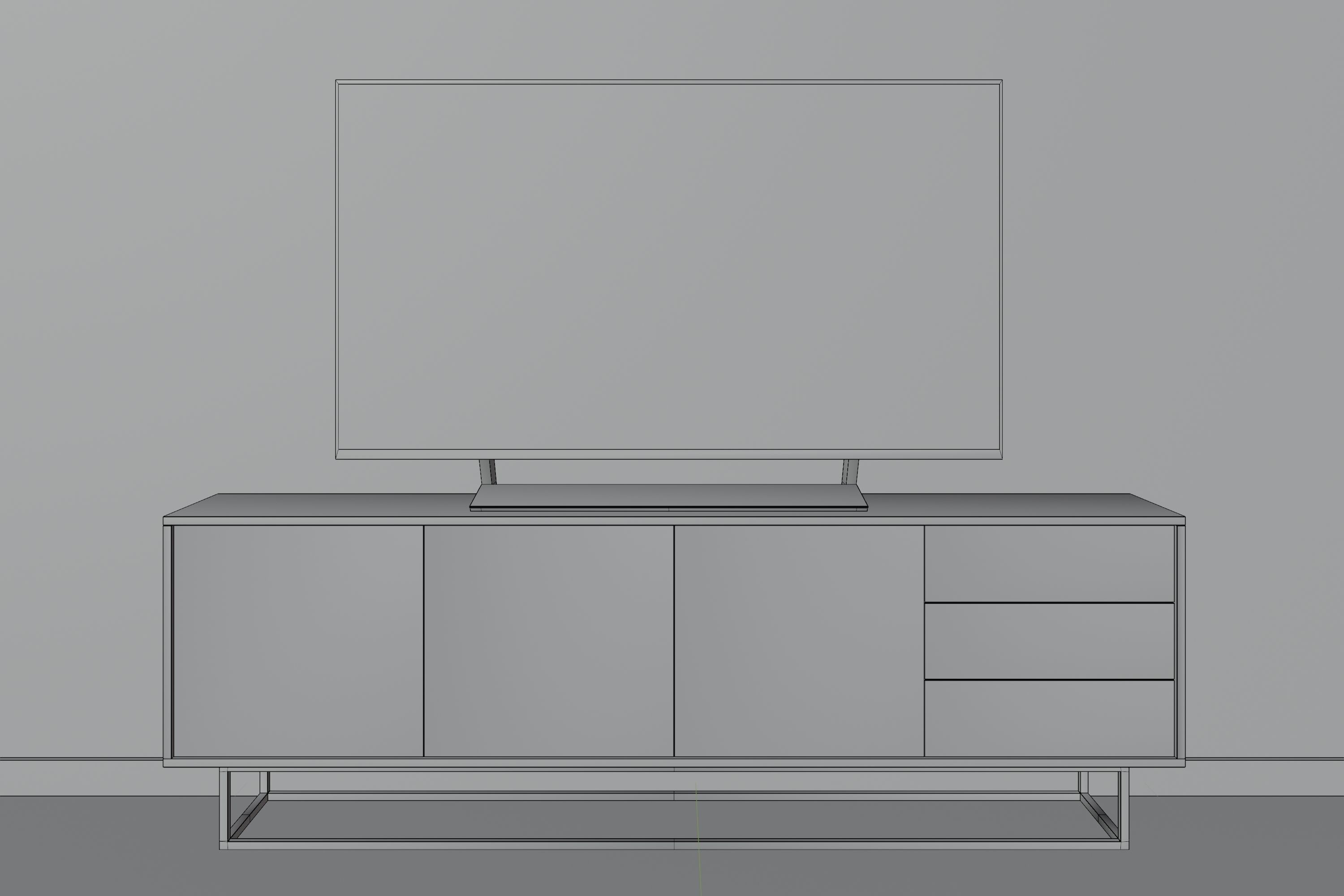 Set of TVs Low-poly 3D model_8