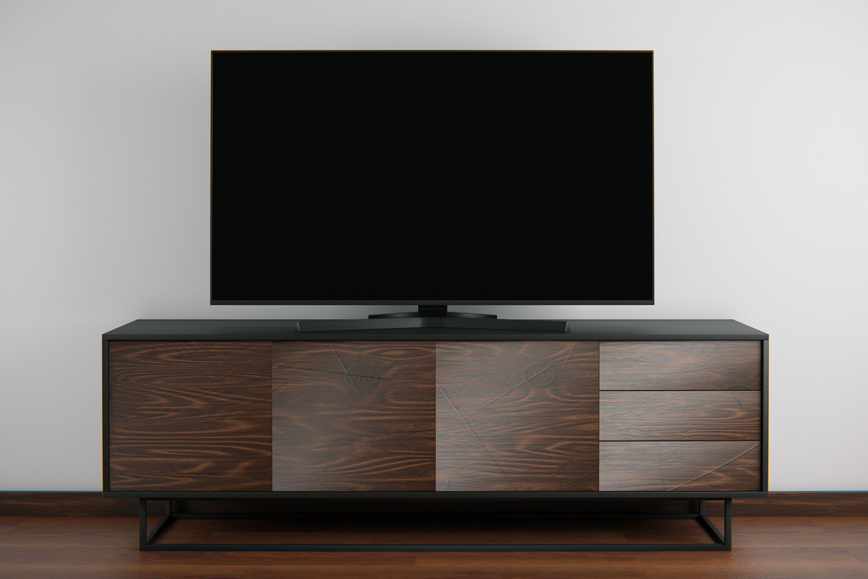 Set of TVs Low-poly 3D model_4