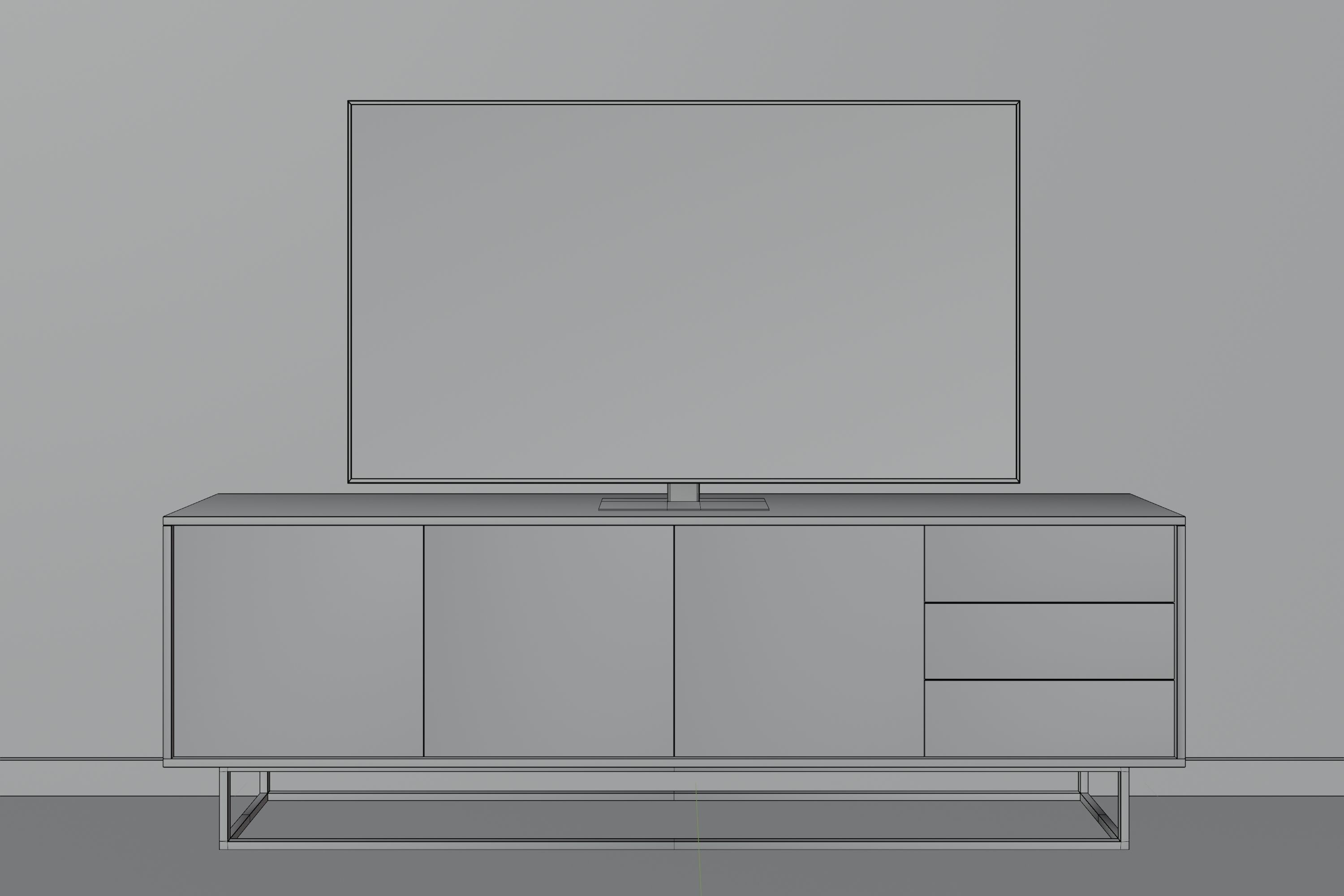 Set of TVs Low-poly 3D model_7