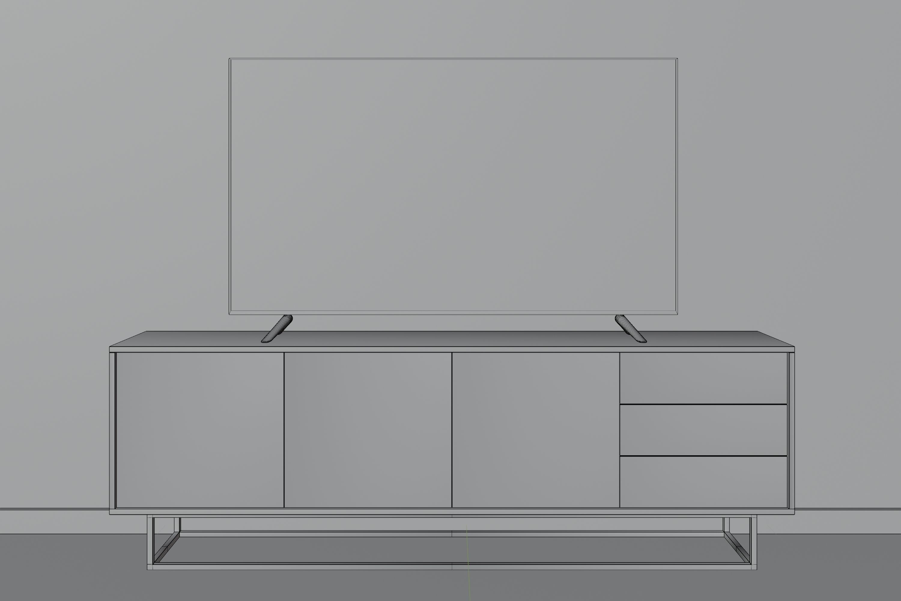Set of TVs Low-poly 3D model_5