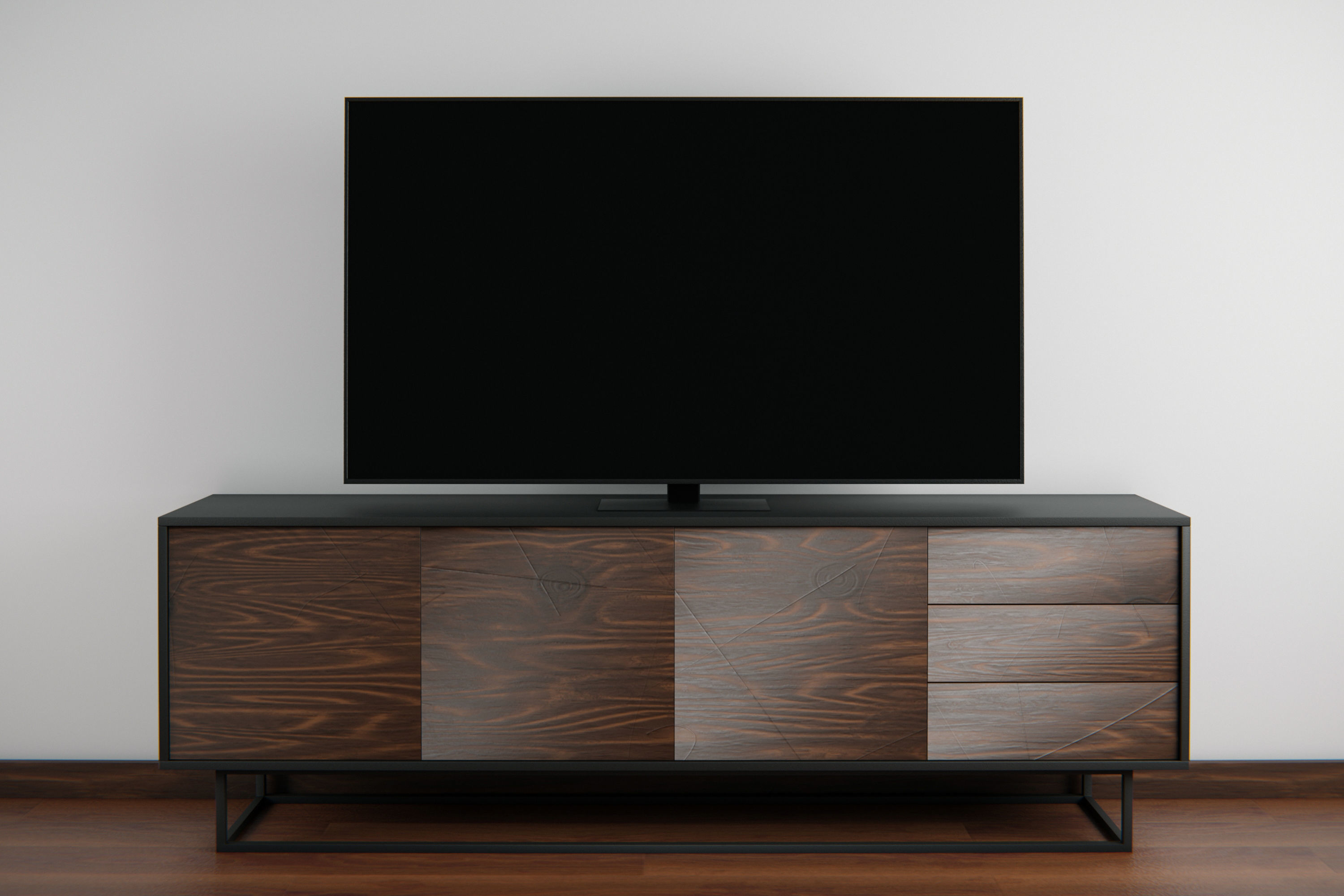 Set of TVs Low-poly 3D model_2