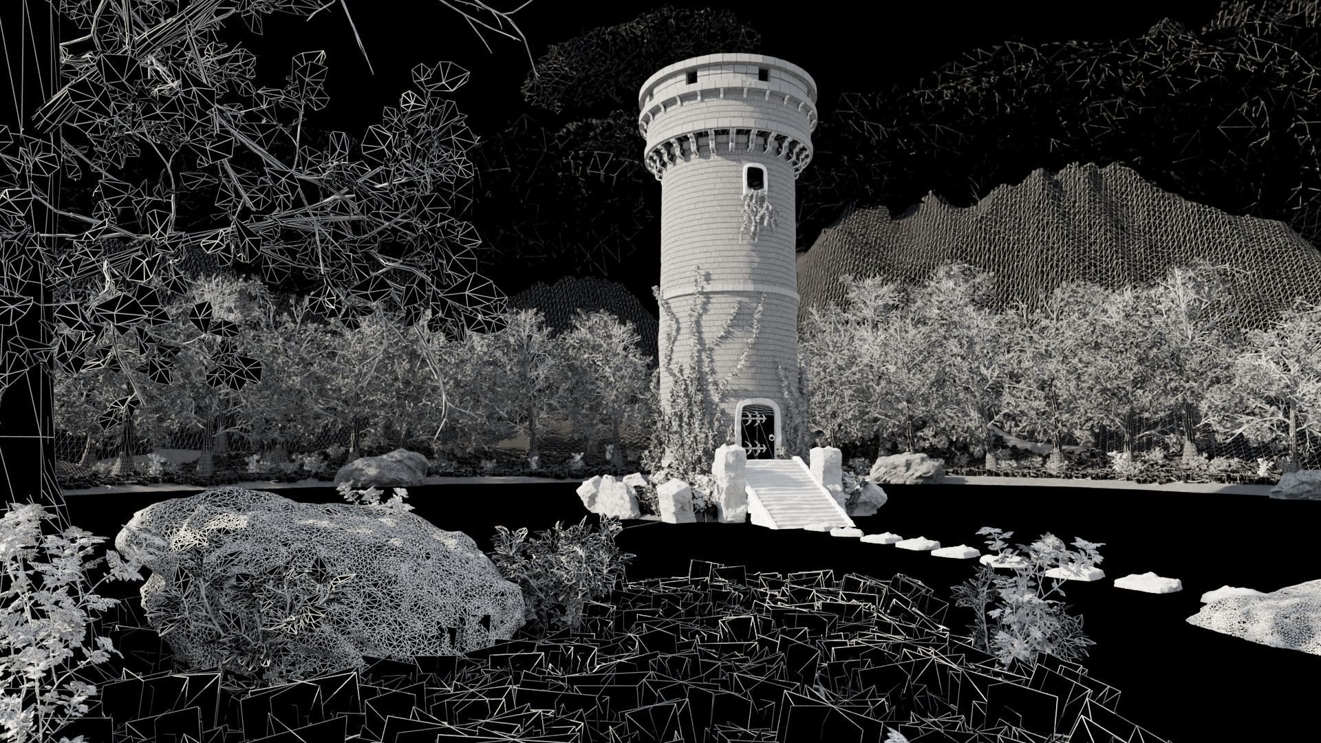 Tower Scene 3D model_9