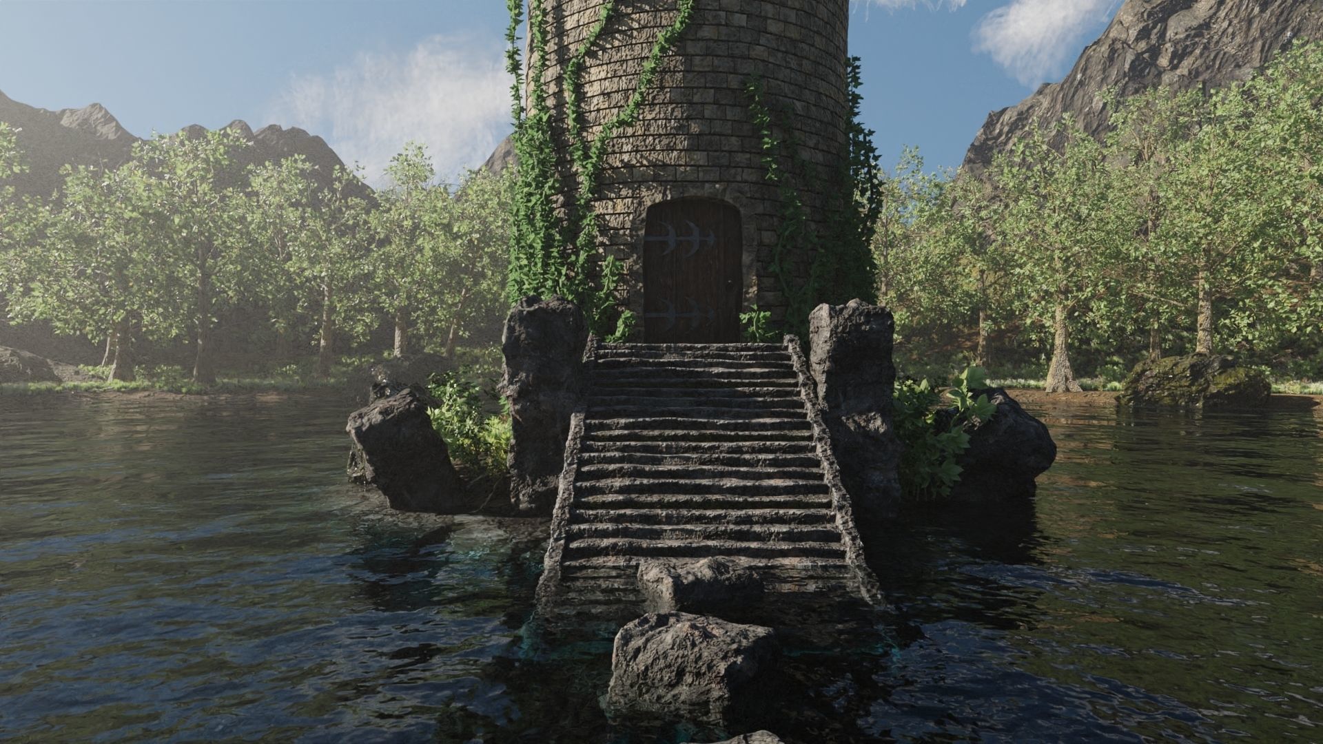 Tower Scene 3D model_2
