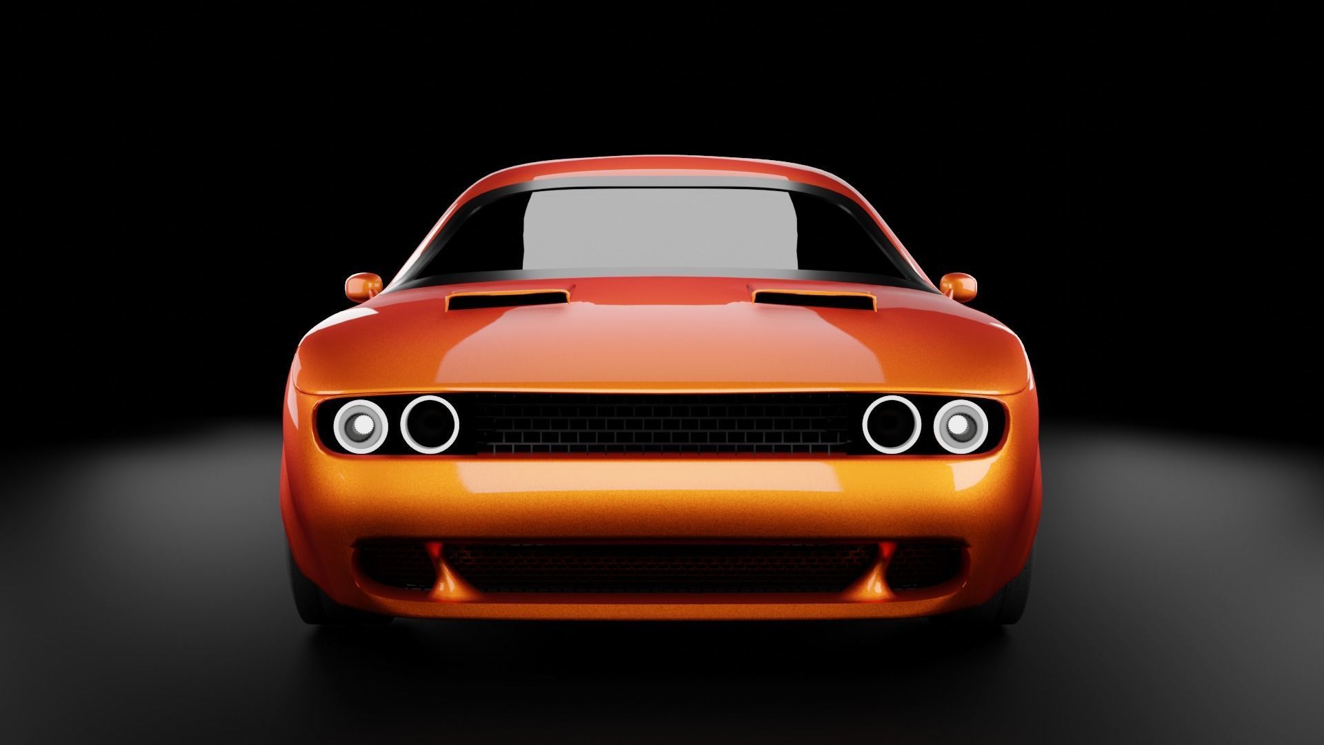 Dodge-challenger exterior Low-poly 3D model_1
